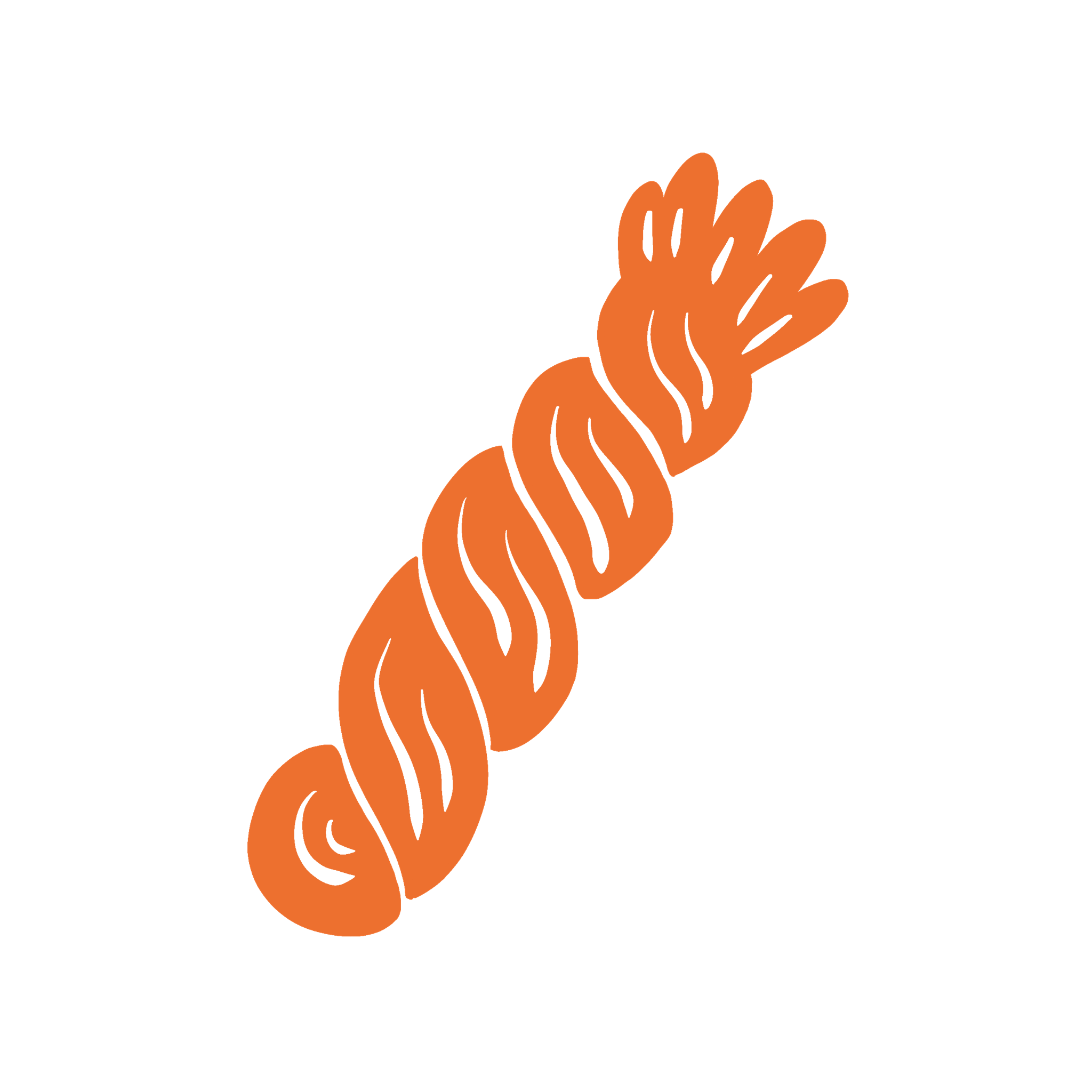 A stylized, abstract illustration of a skein of yarn.