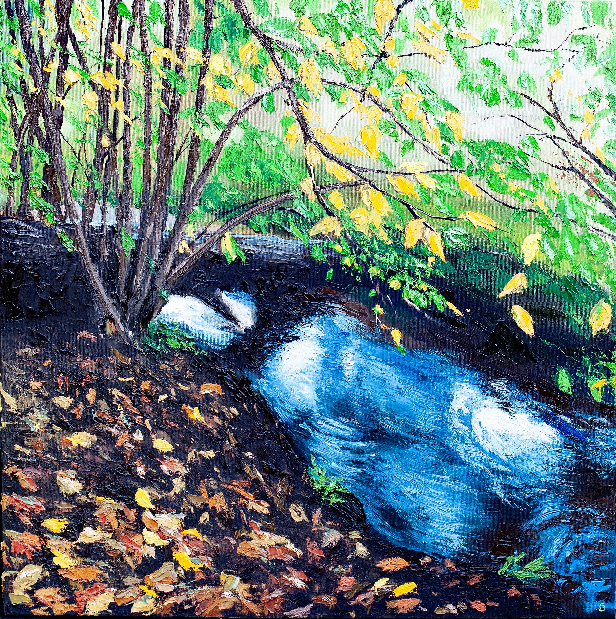 8. Fallen Tree at Roman River 90x90cm square.jpg