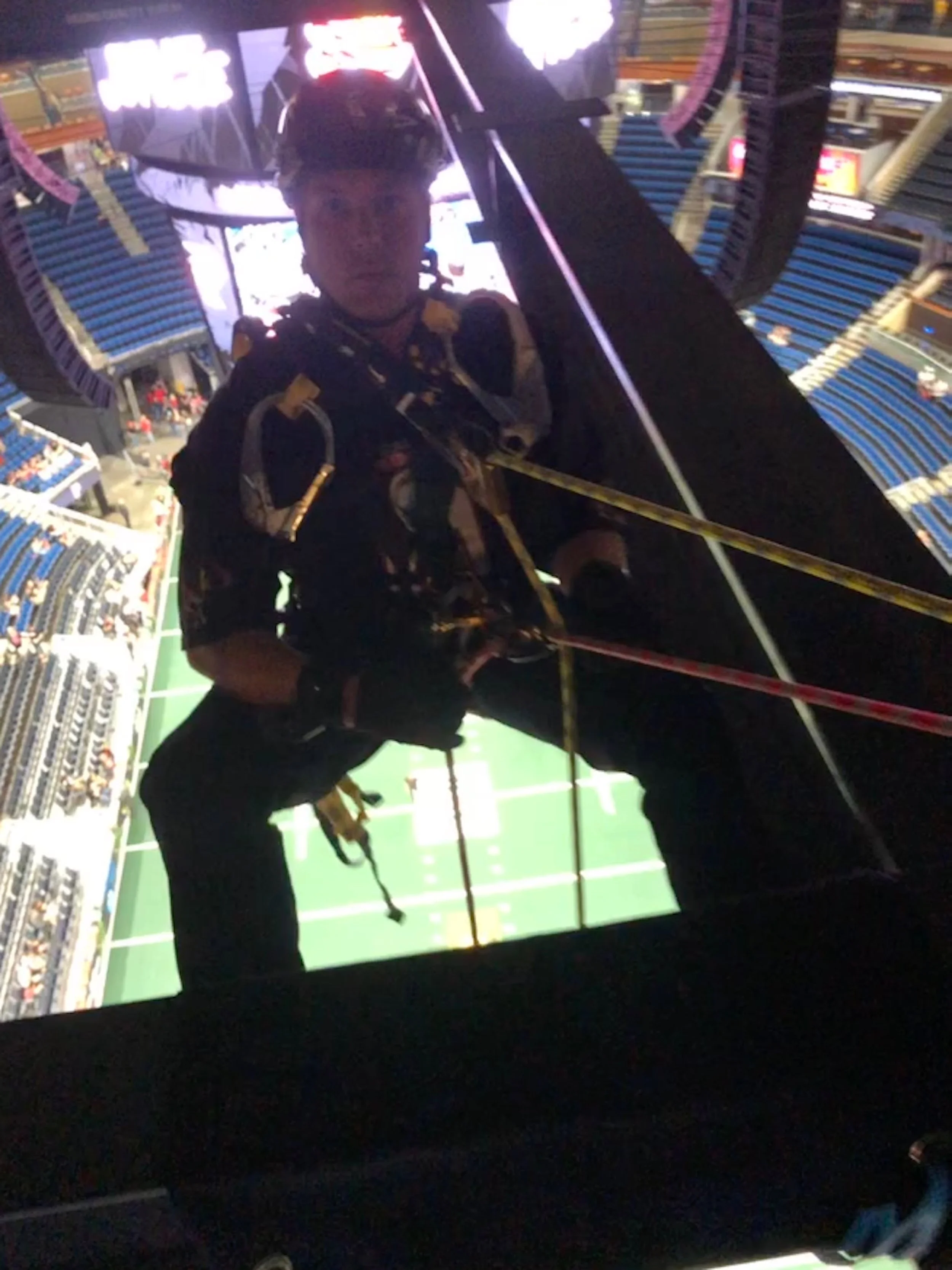 Rope Training from Catwalk at Kia Center
