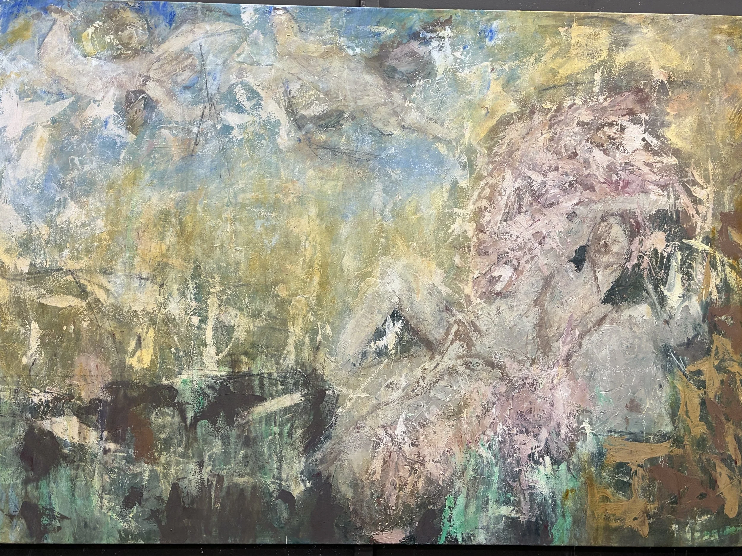 The rape of Europa 48x72 acrylic paste 