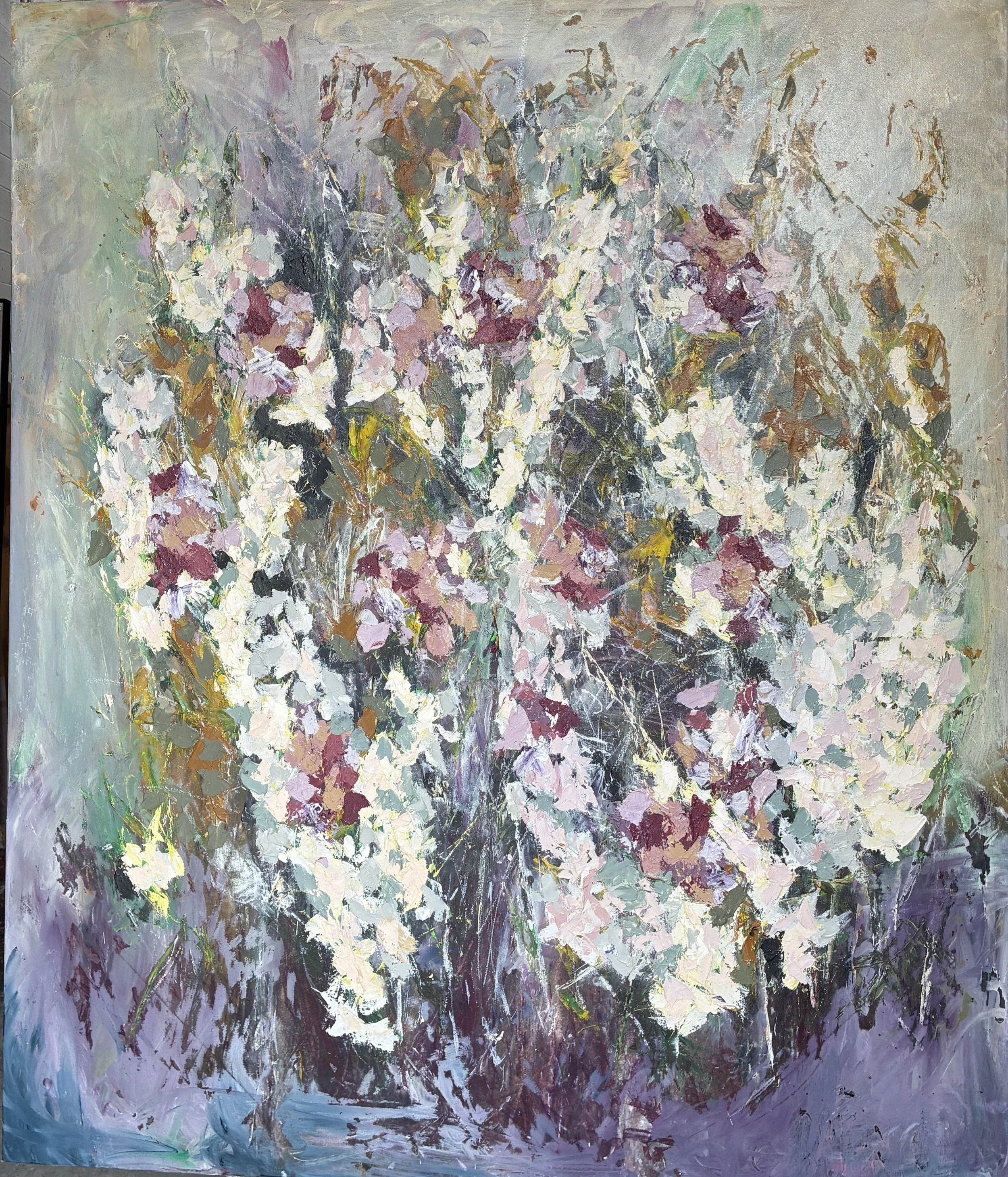 The last bouquet  72x60 acrylic paste  $4,400