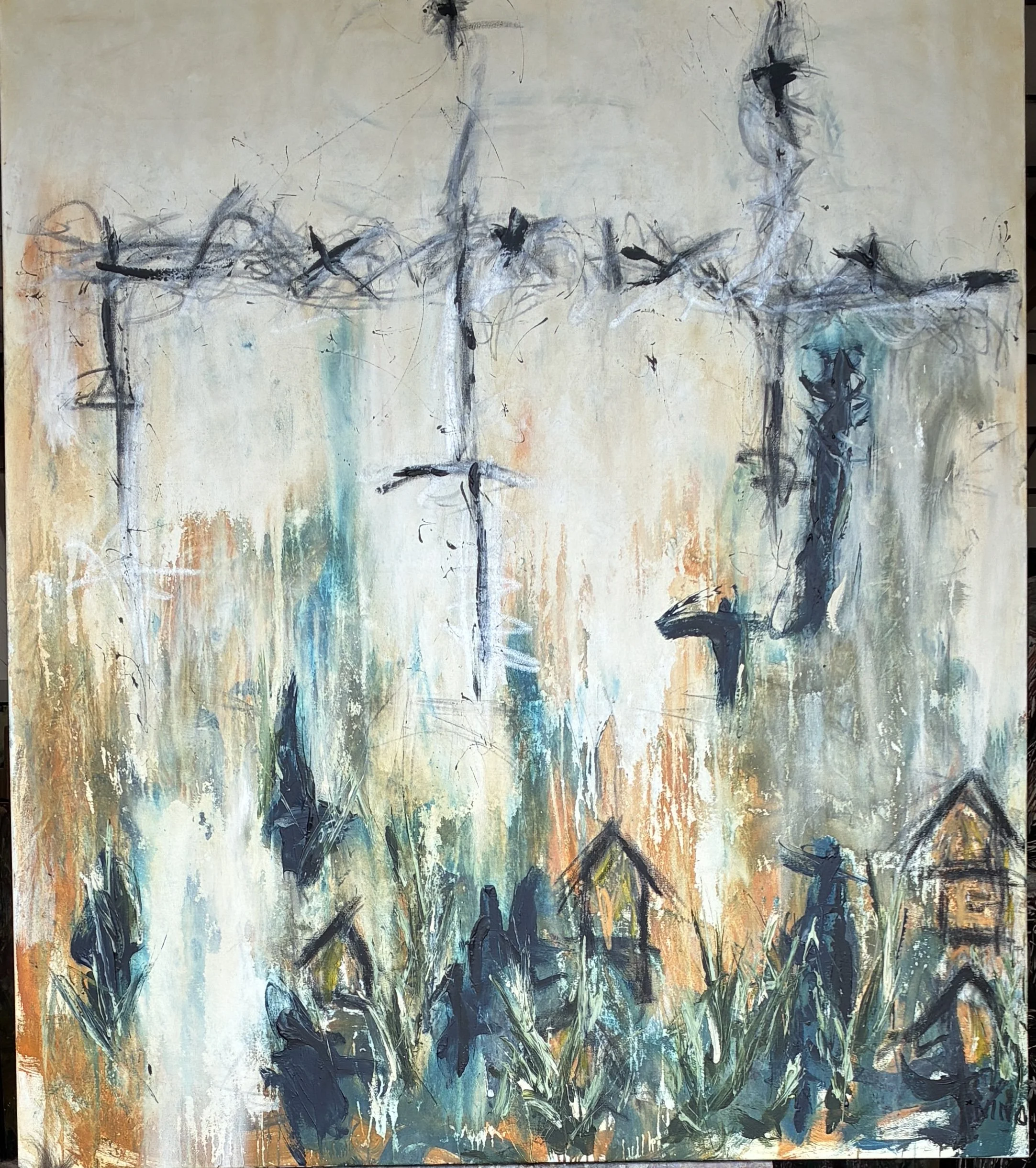 Crossing over  84x72 acrylic paste  $5,900