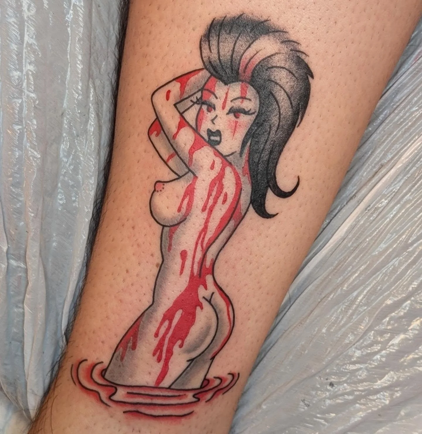 Sexy Vampire Pinup Traditional Tattoo Metal Punk Chicago Tattoo Artist