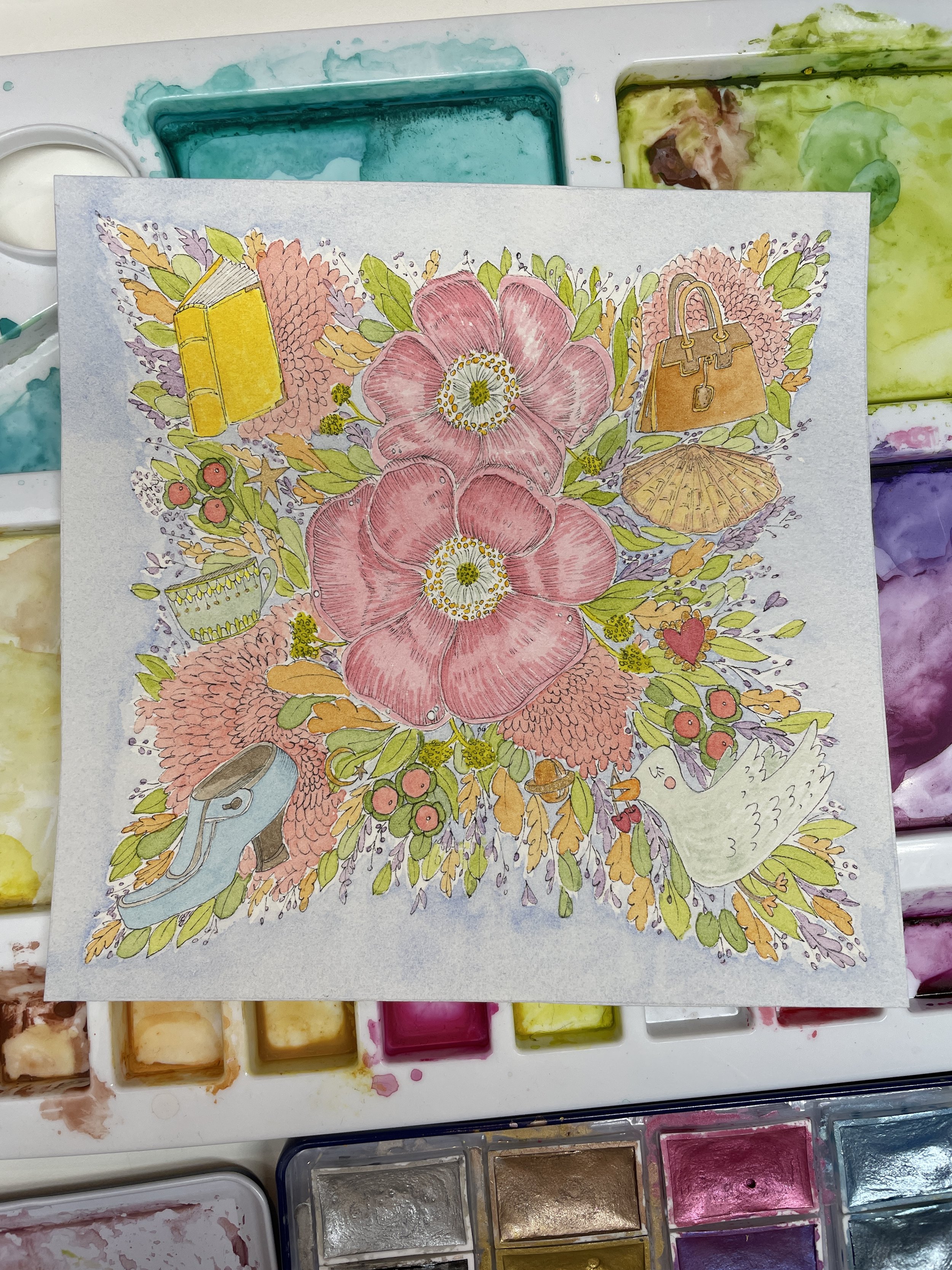 Blue Floral Dreams Artwork