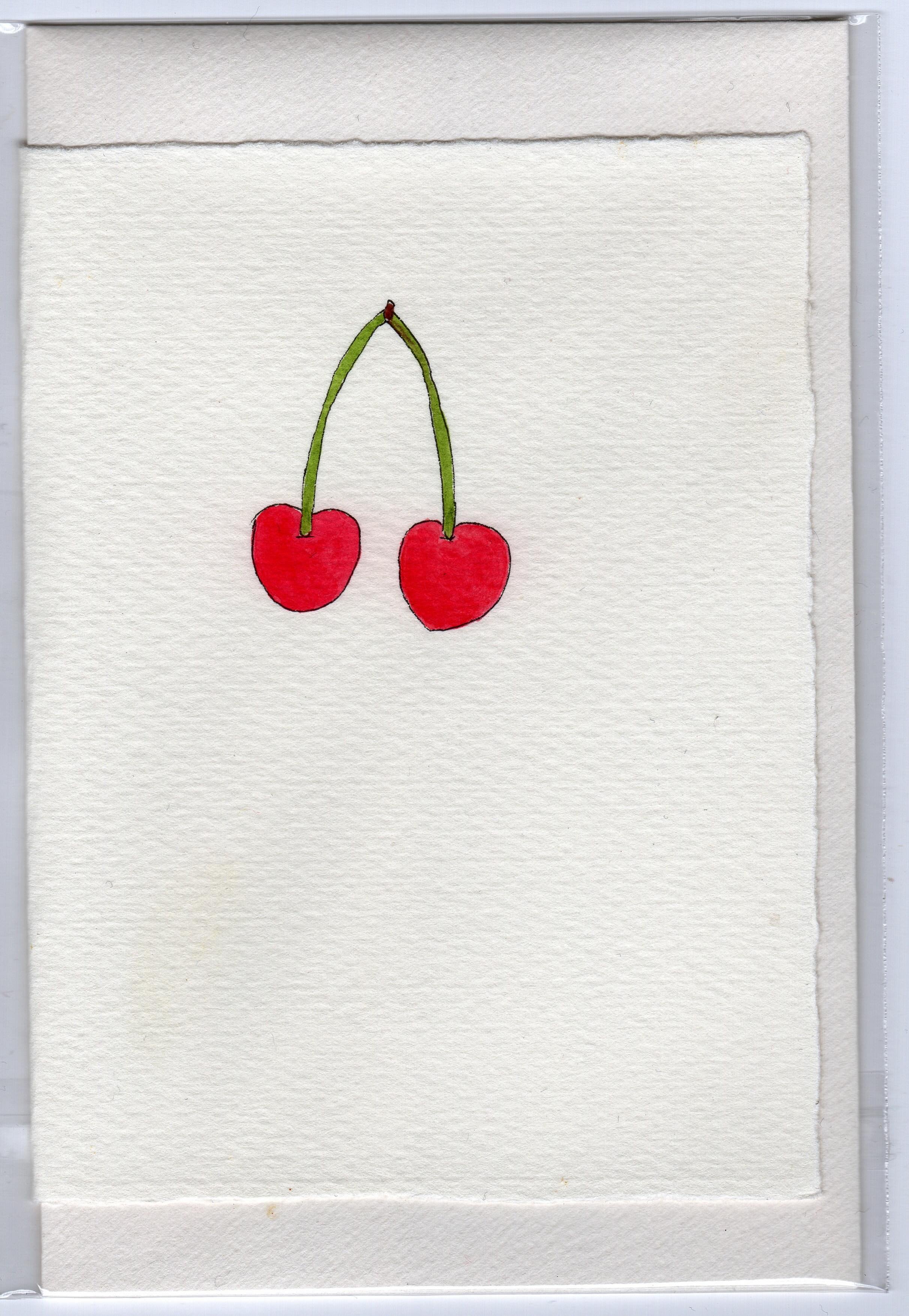 Stationery: hand painted cherries (larger)