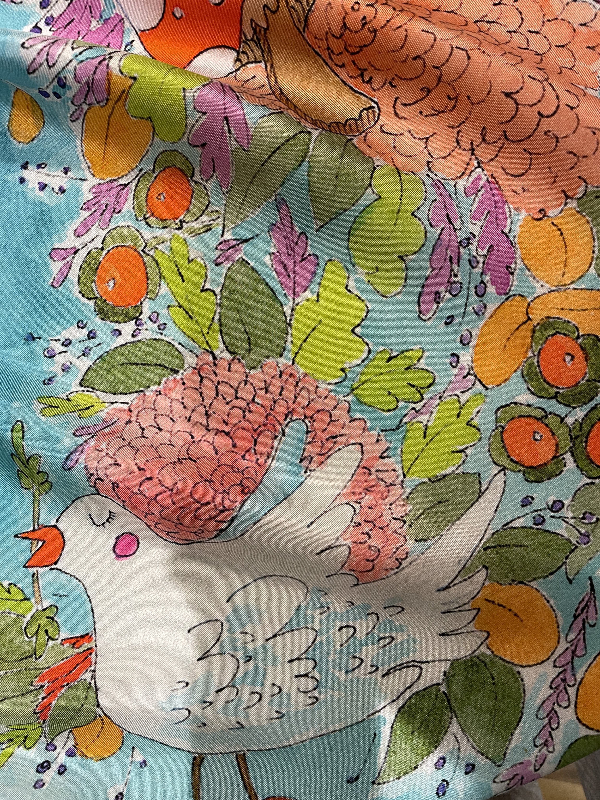 Teal Dreams scarf close up