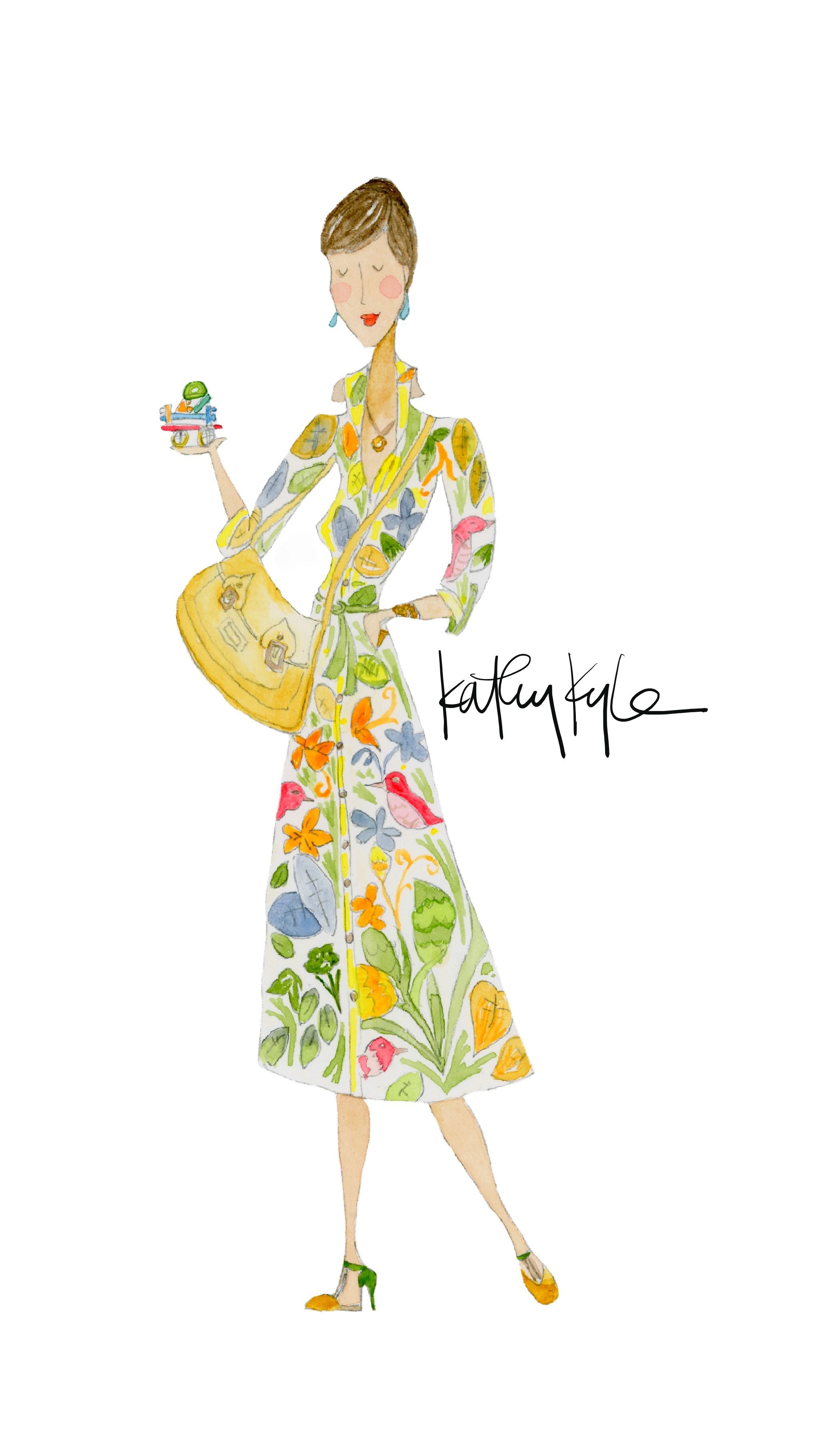 Floral Dress Card by Kathy Kyle
