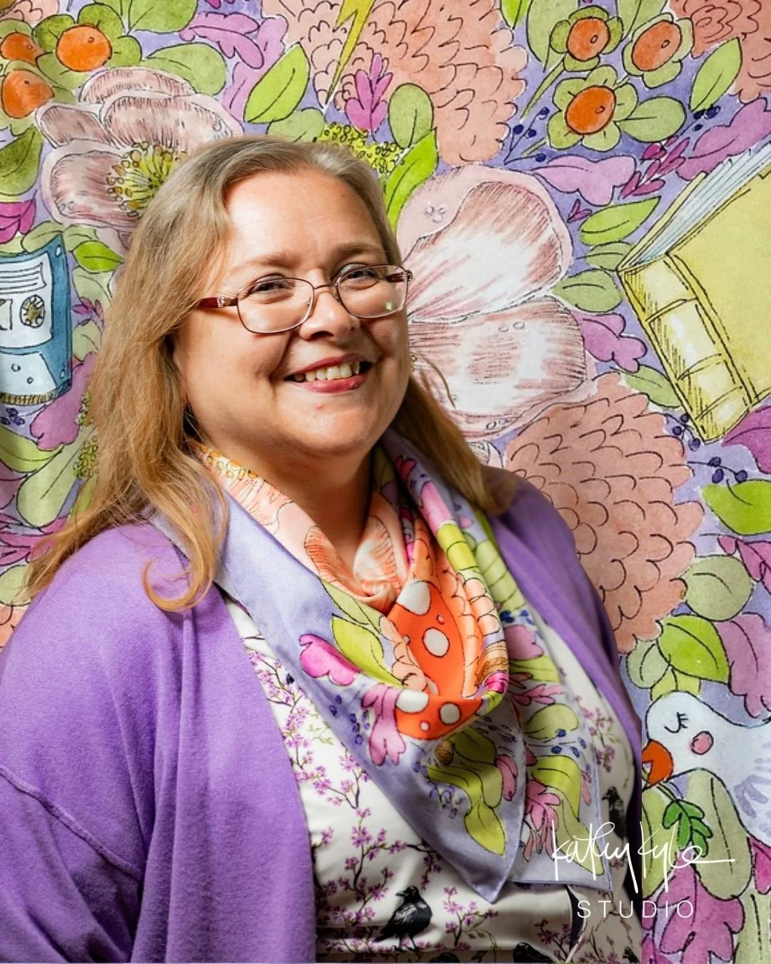 Lavender Floral Scarf