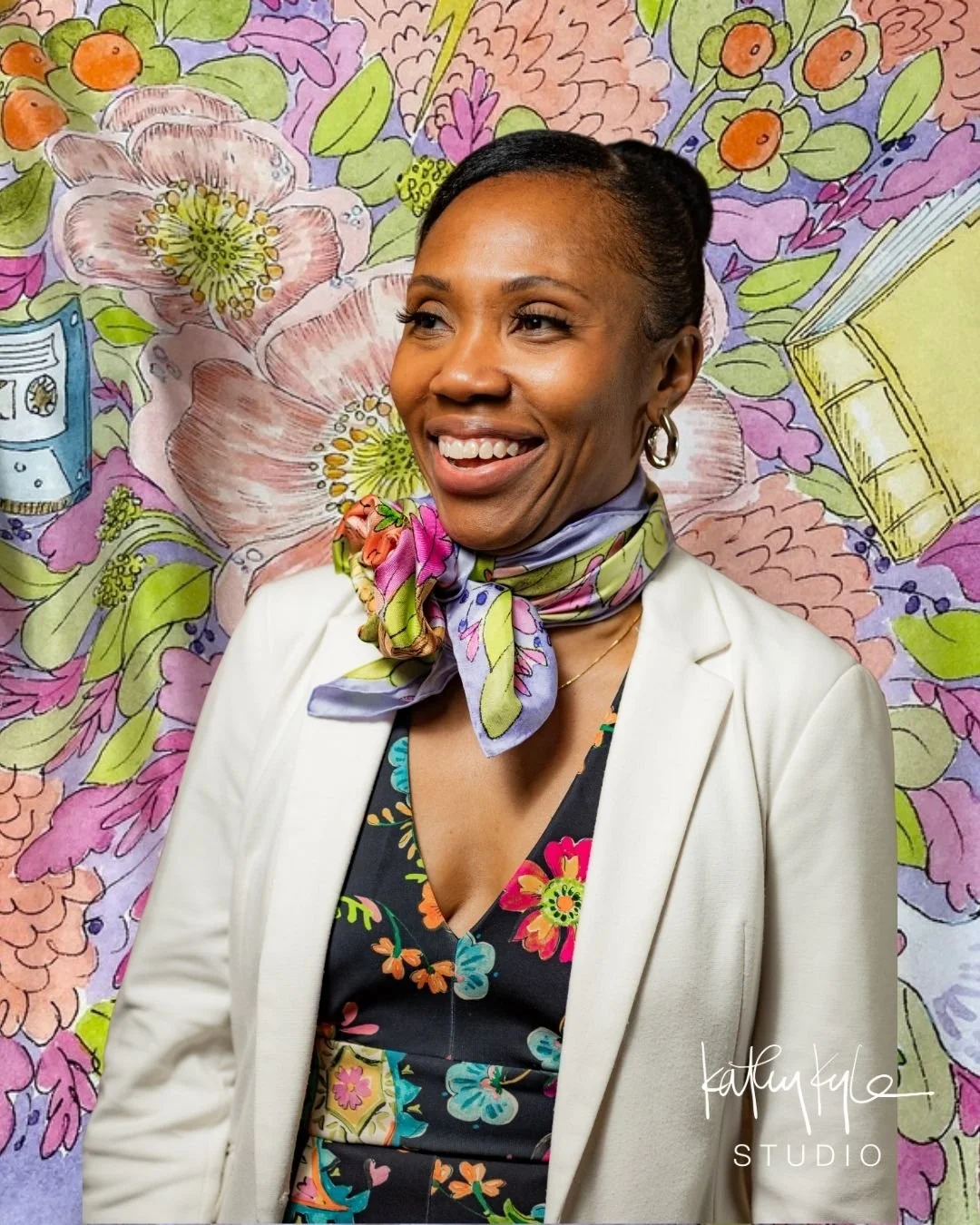 Lavender floral Scarf