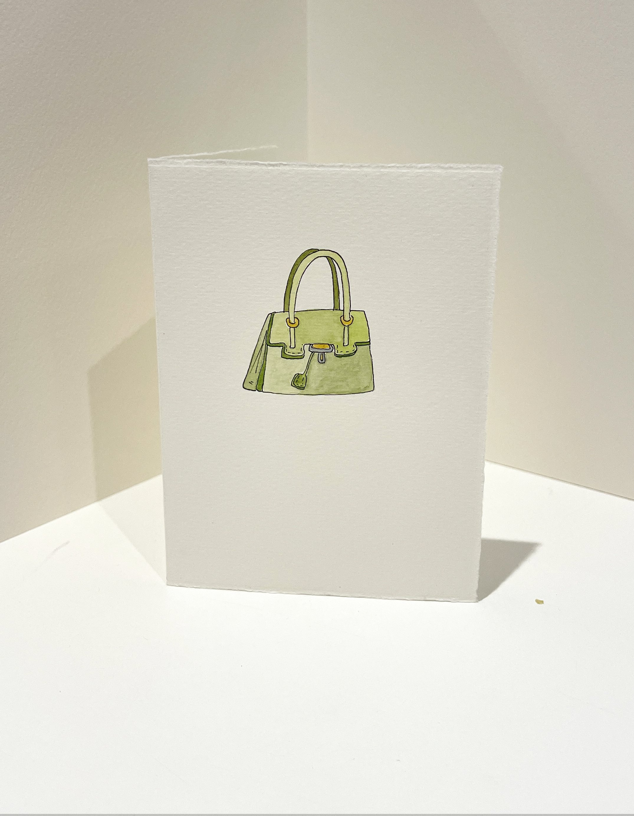 Stationery - larger green handbag