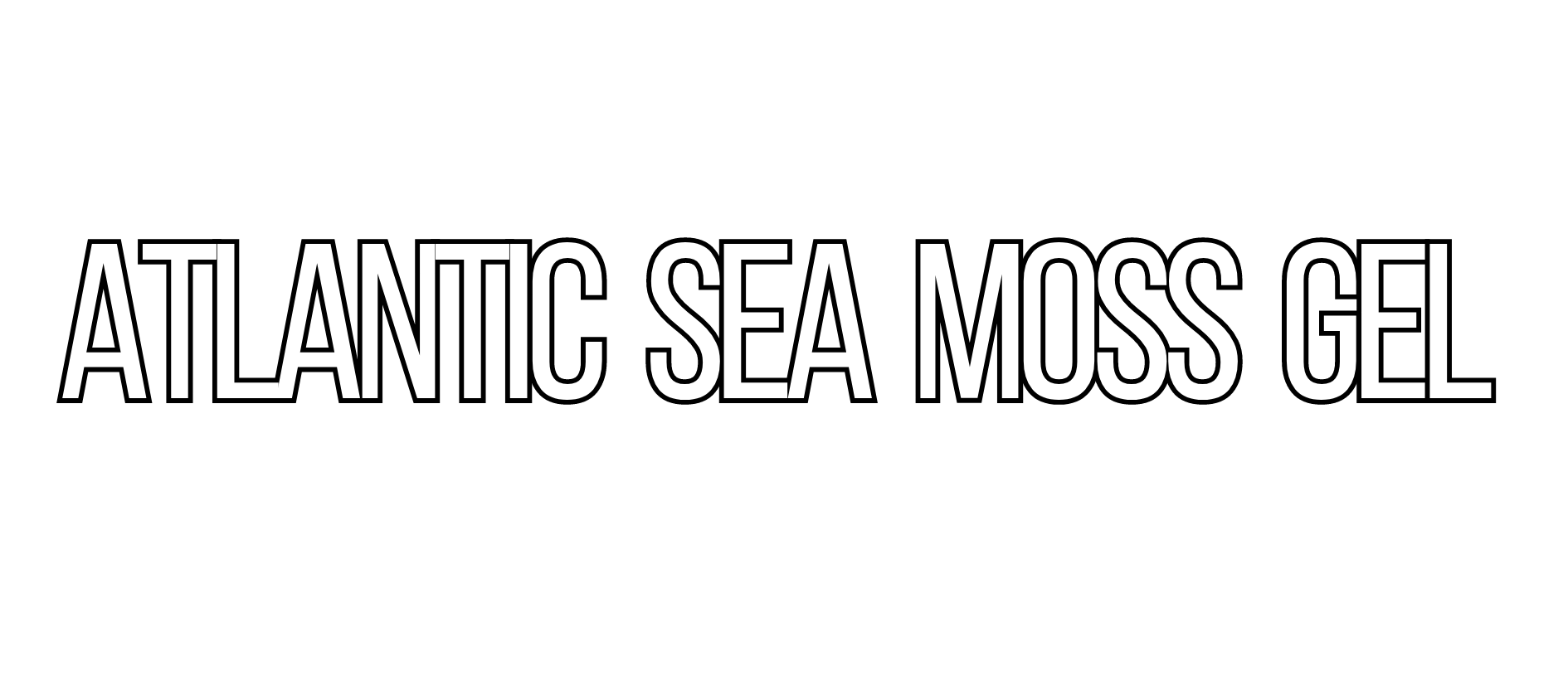 Text reading 'Atlantic Sea Moss Gel' on a black background.
