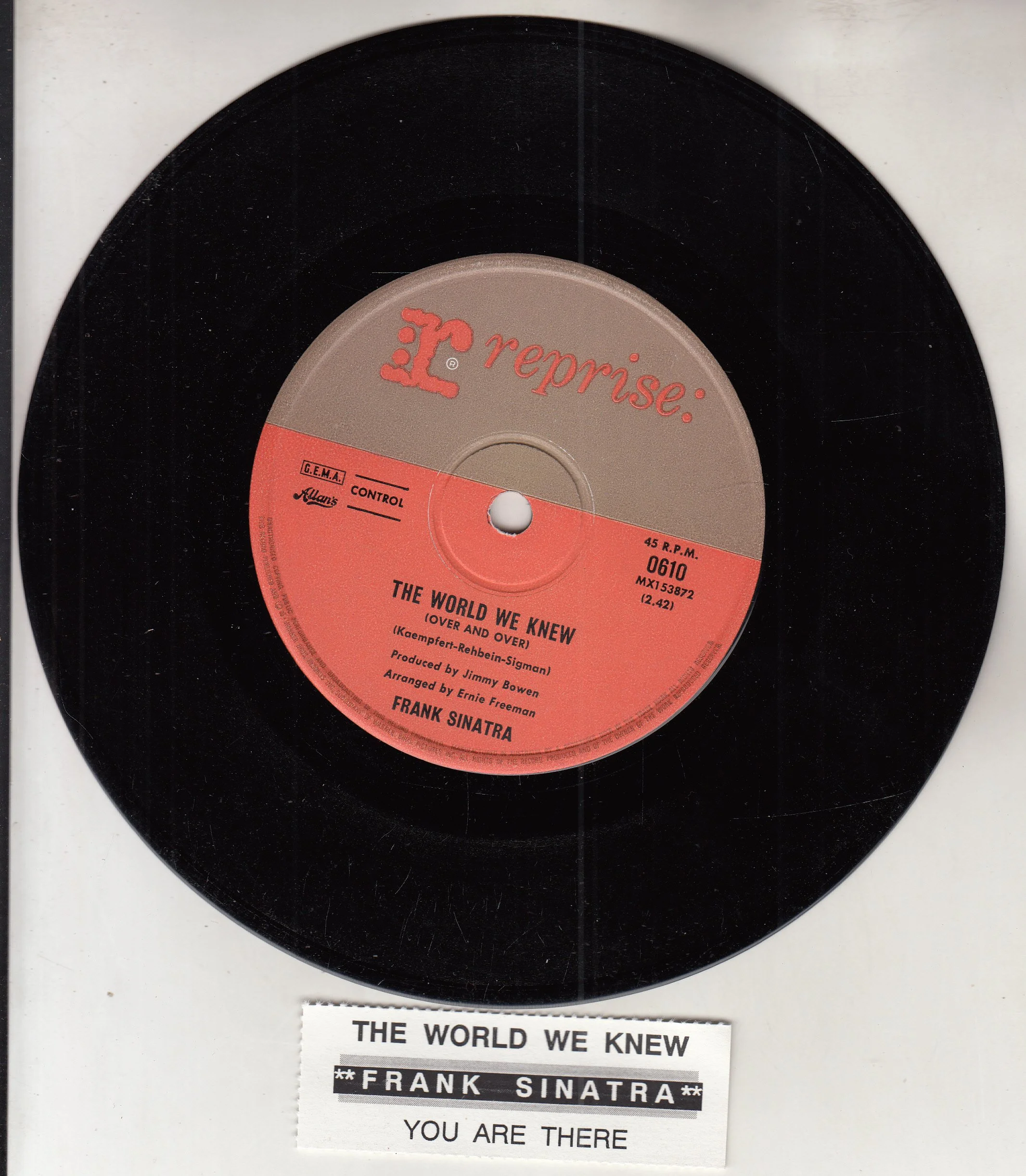 SINATRA, FRANK - THE WORLD WE KNEW (AUST. PRESS.)