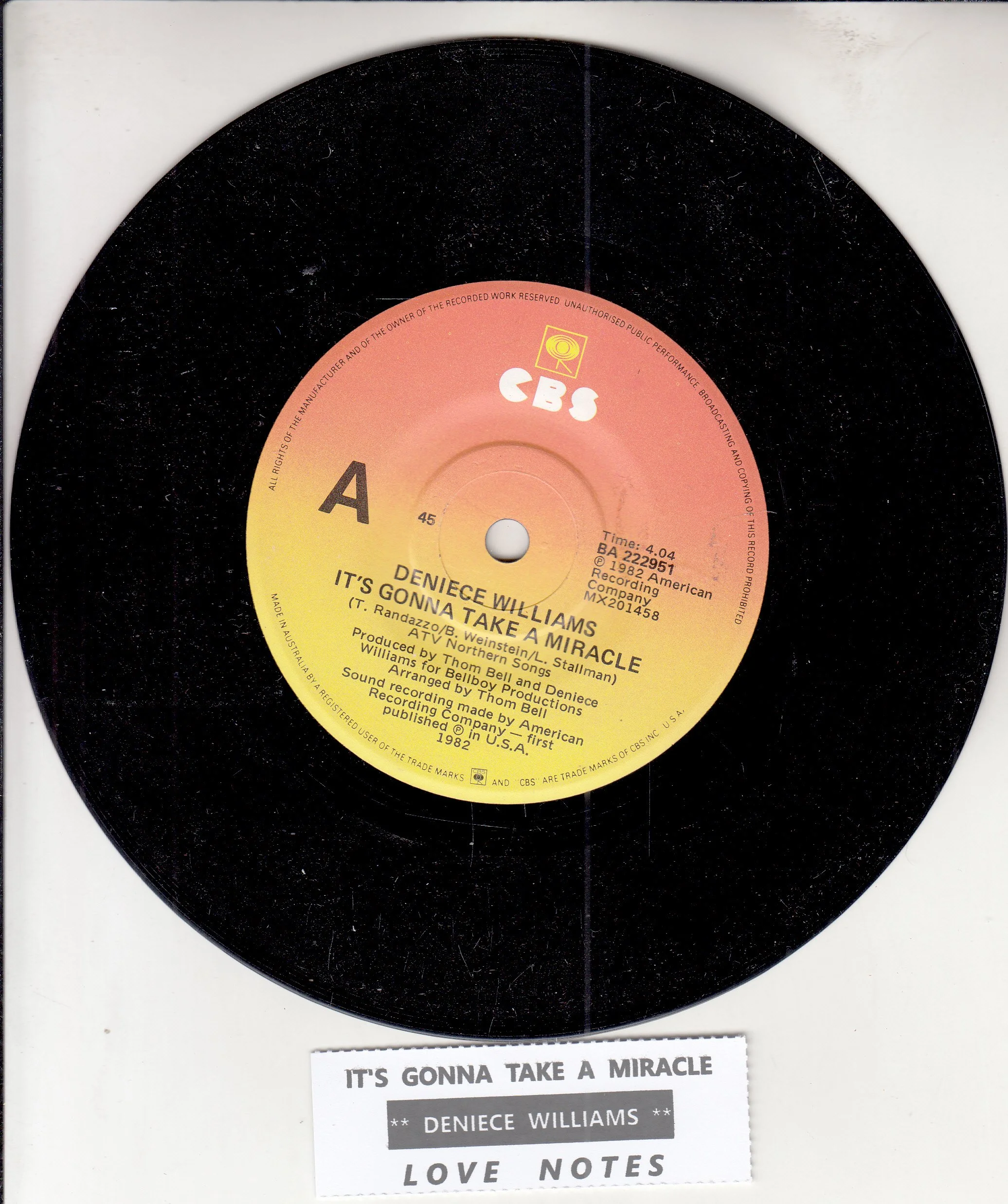 WILLIAMS, DENIECE - IT'S GONNA TAKE A MIRACLE