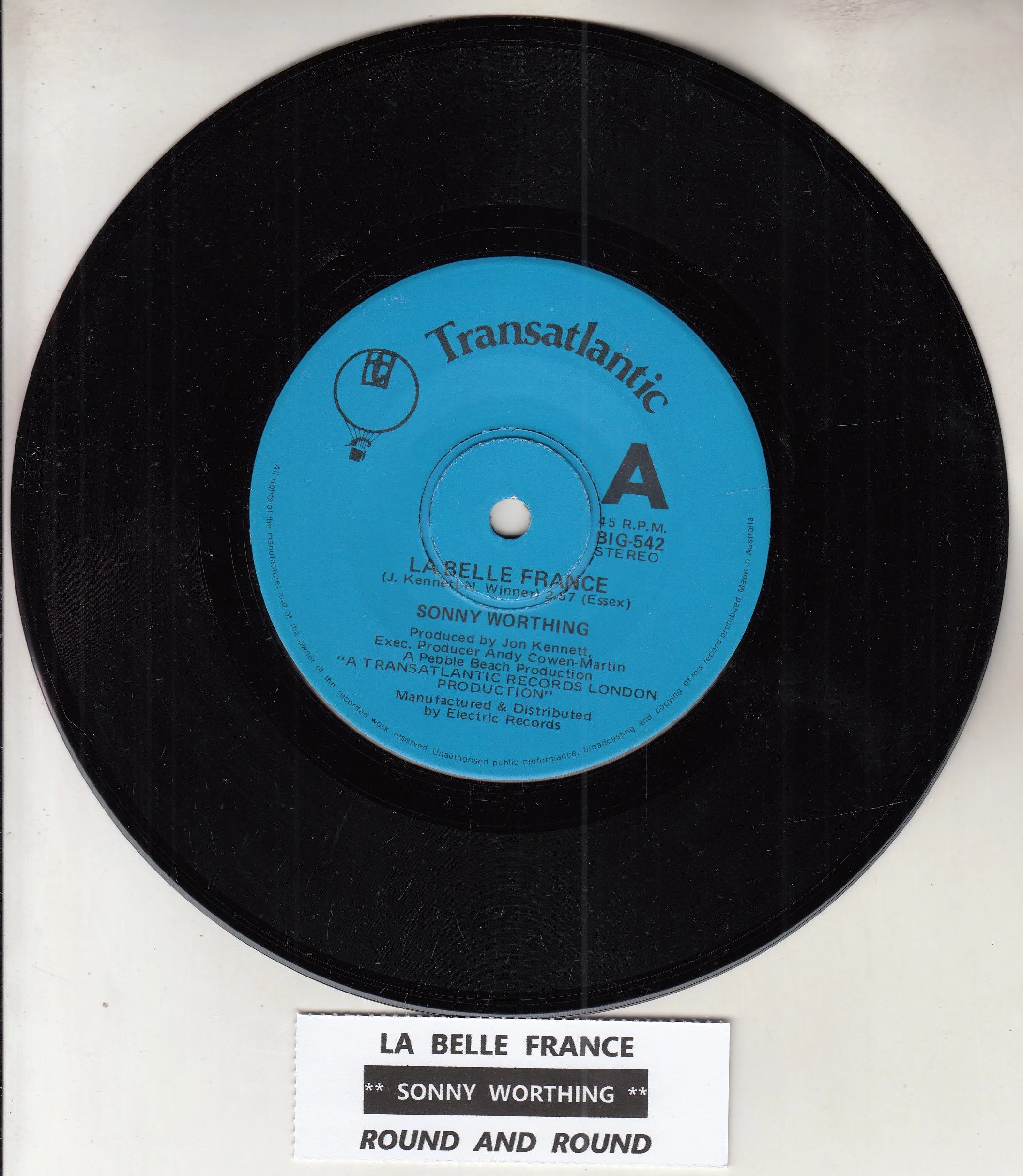 SONNY WORTHING - La Belle France