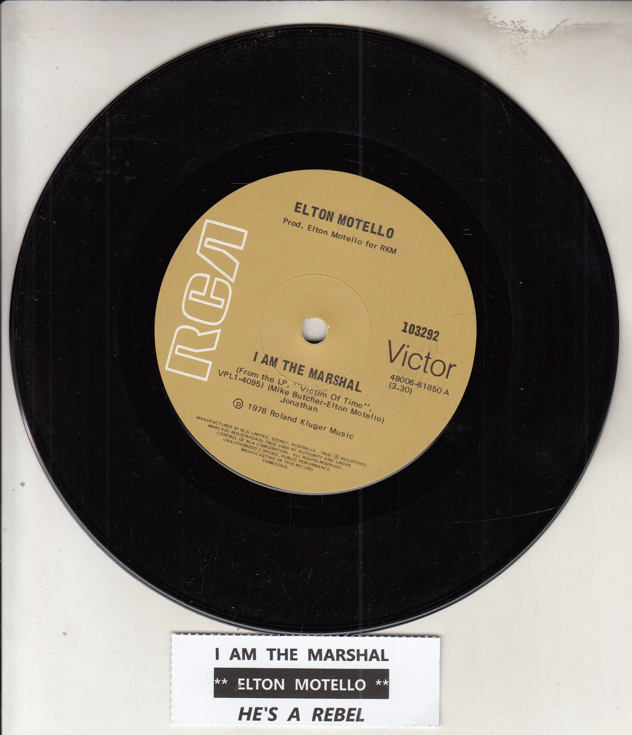 MOTELLO, ELTON - I am the Marshal