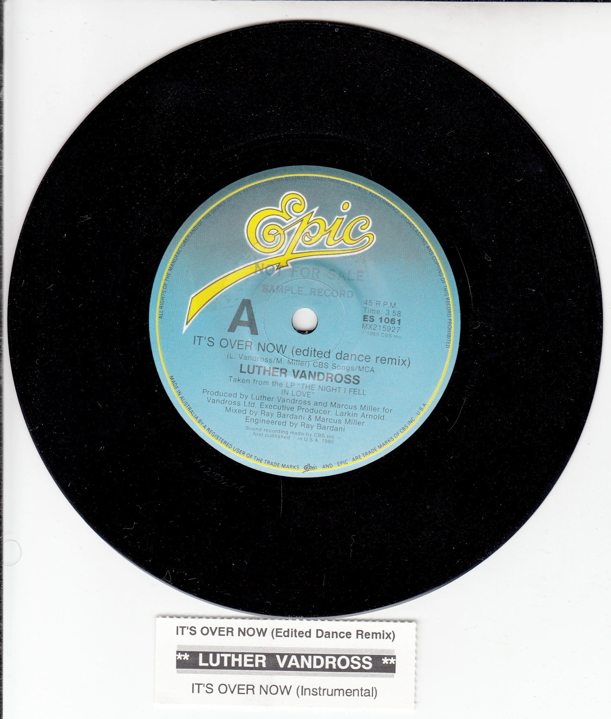 LUTHER VANDROSS - It's over now PROMO