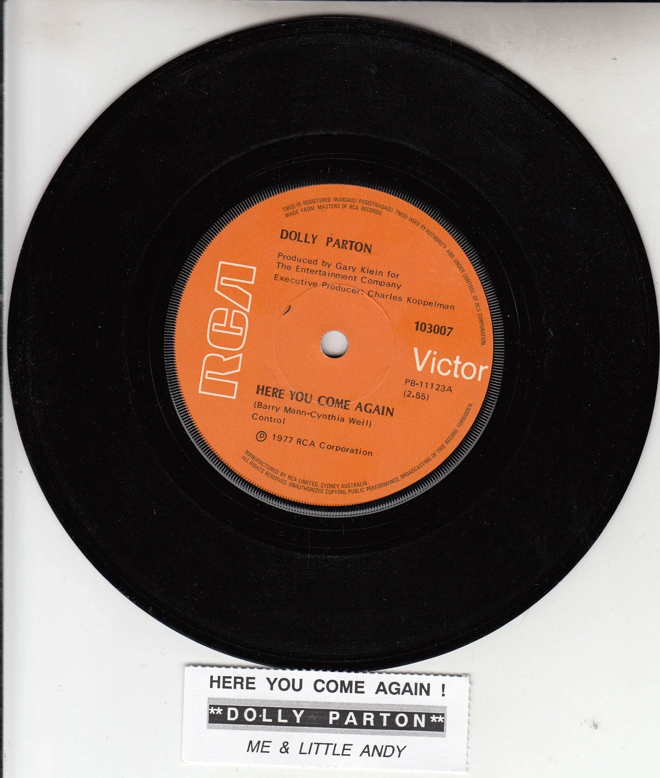 PARTON, DOLLY - HERE YOU COME AGAIN