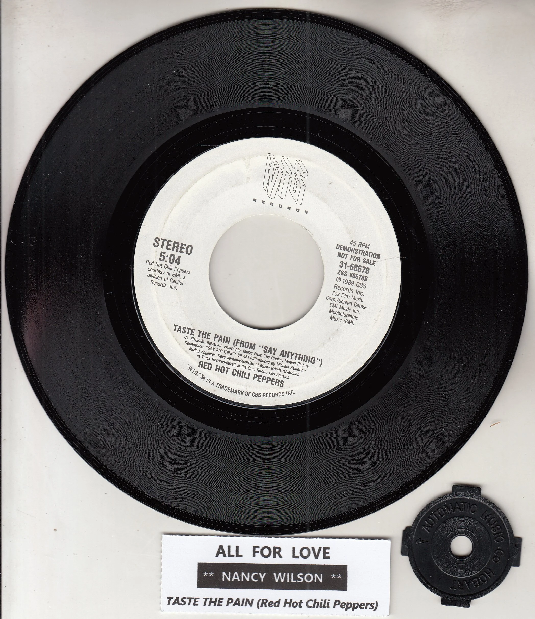 RED HOT CHILI PEPPERS - Taste the pain b/w NANCY WILSON - All for love