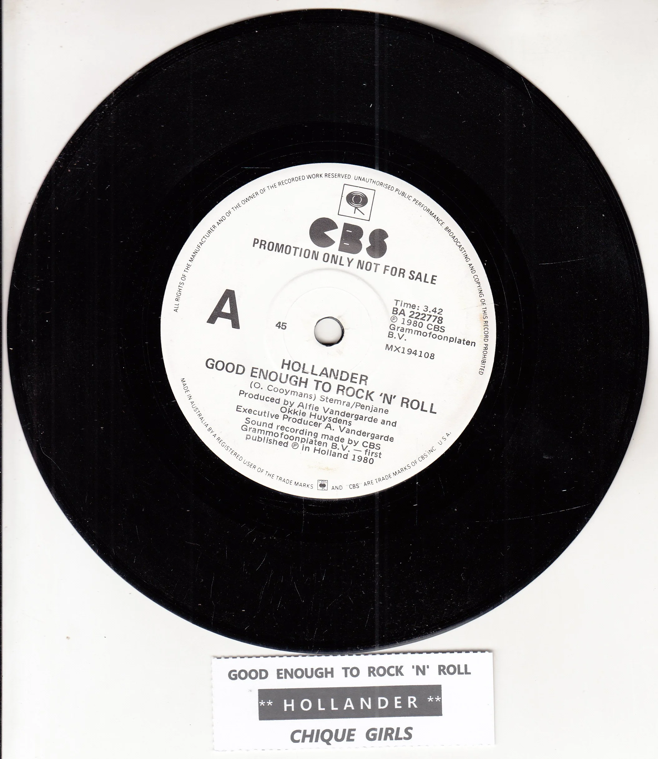 HOLLANDER - Good enough to Rock 'N' Roll (PROMO)