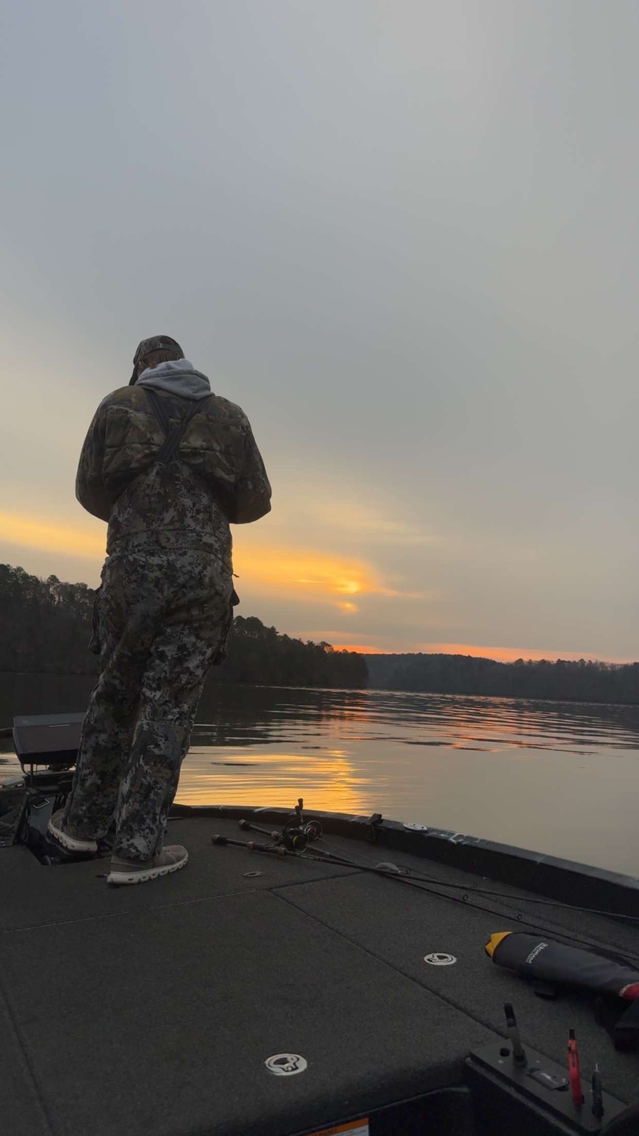 BWCJ high school angler Max Plemmons doing what he loves and that is chasing little green fish around the lake. 