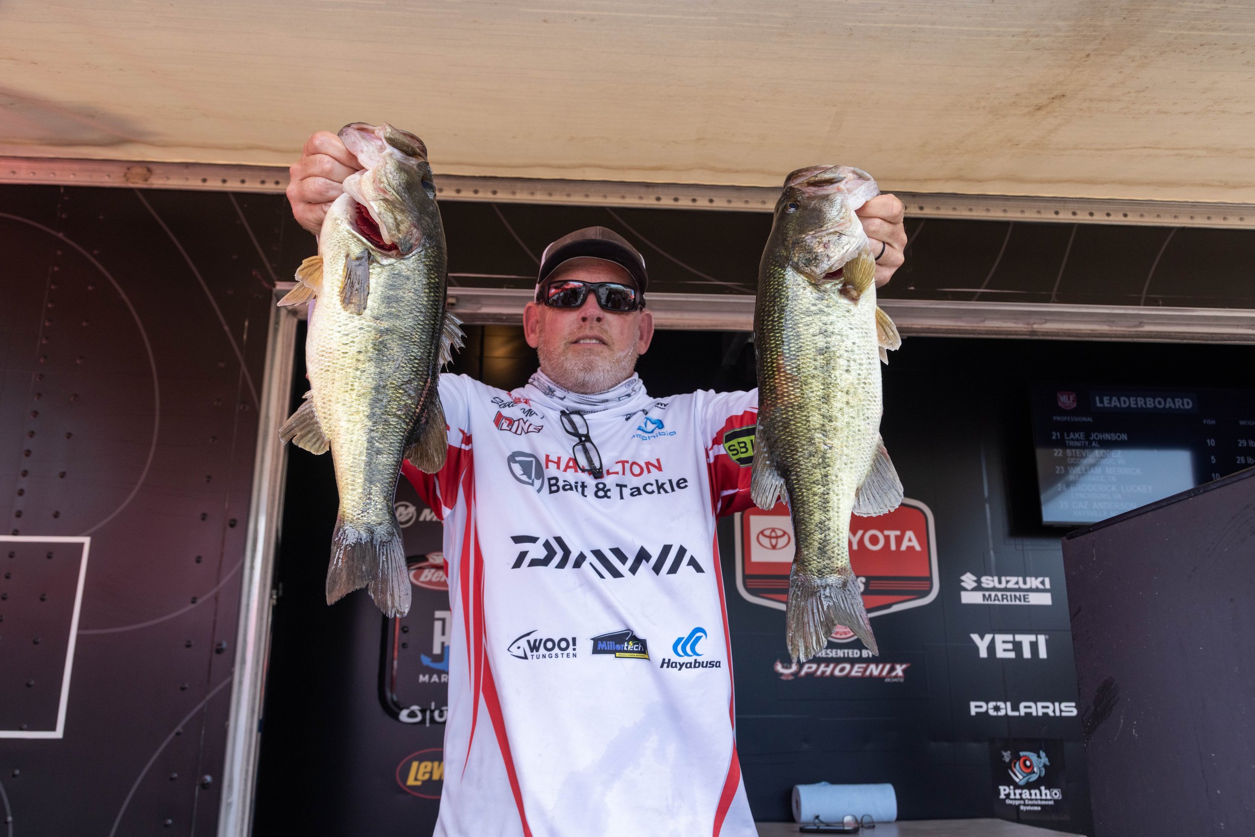 BWCJ angler Scott Noel showing off some bass he caught on Guntersville.
