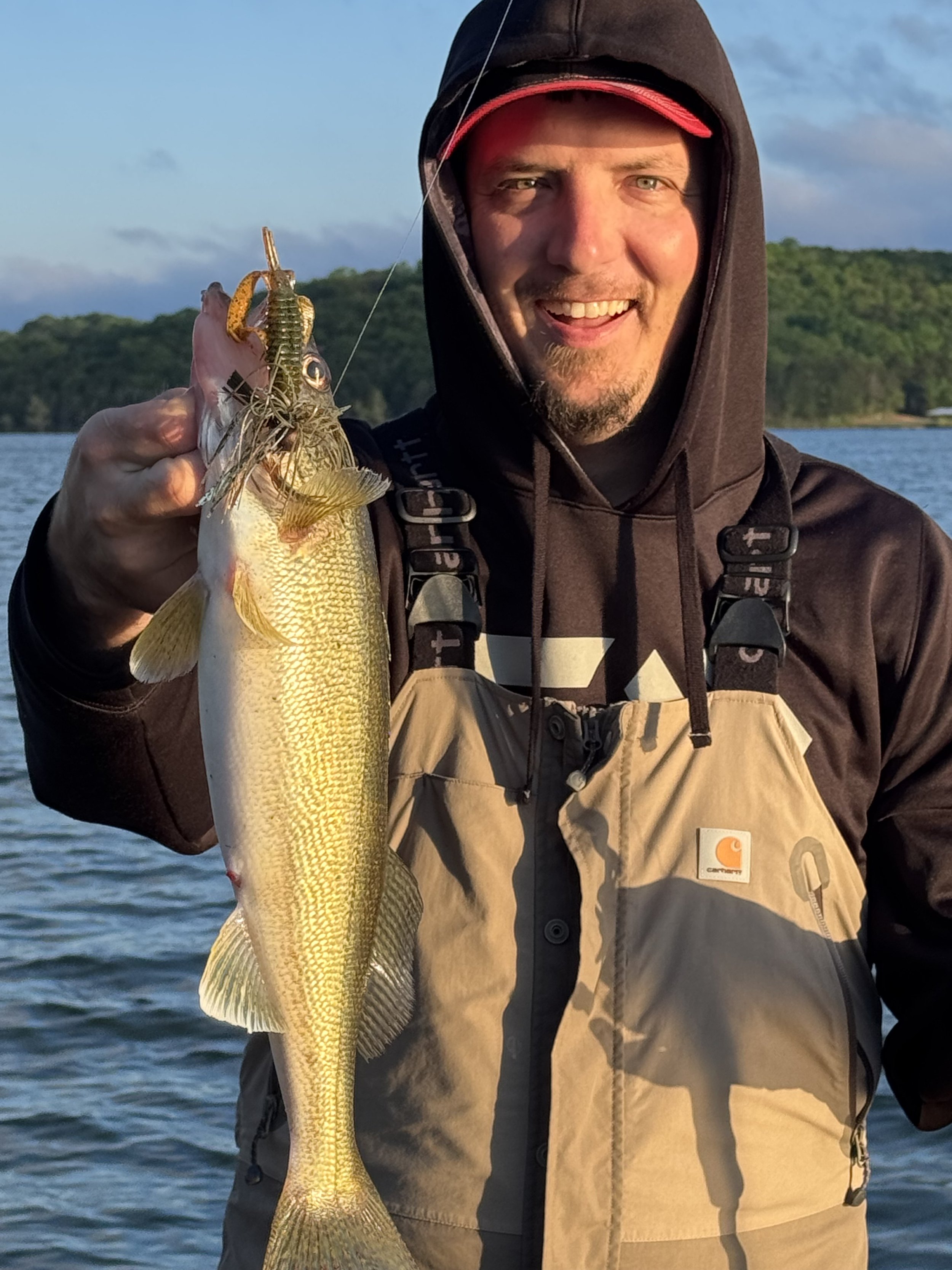 BWCJ angler Michael Hilliard showing off a walleye he caught on one of my jigs.