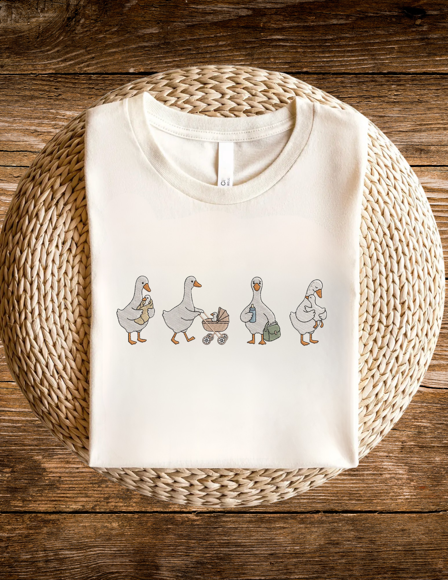 mother goose  T-shirt Embroidery