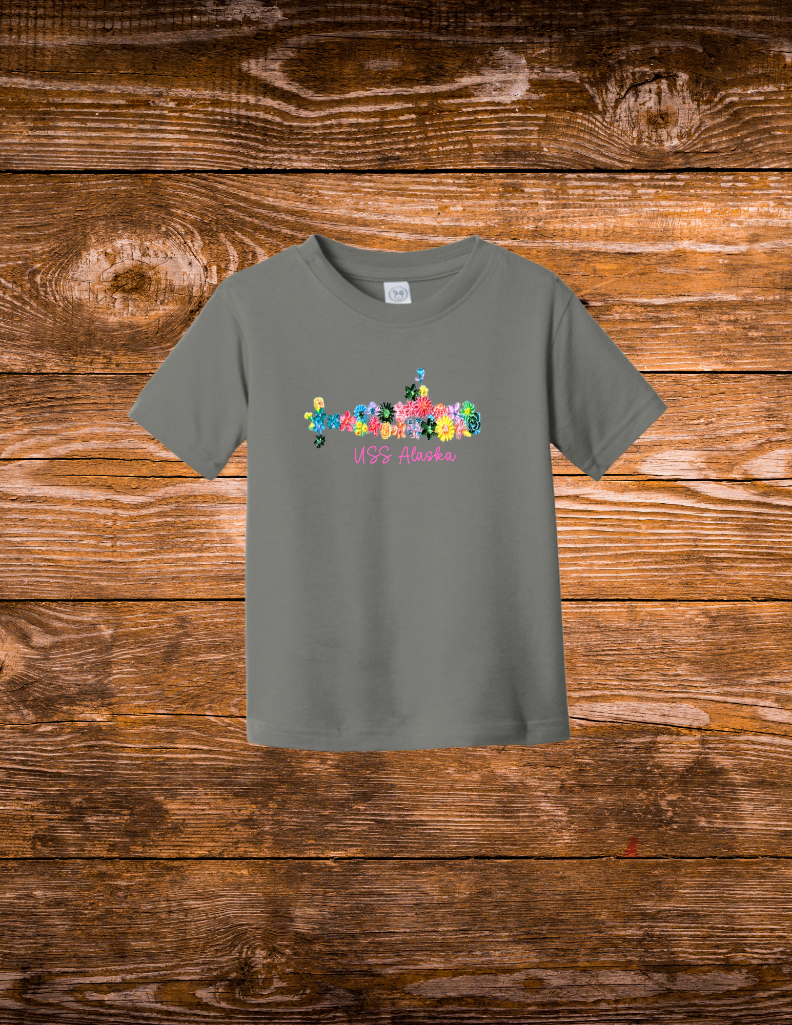 USS Alaska floral sub T-shirt youth