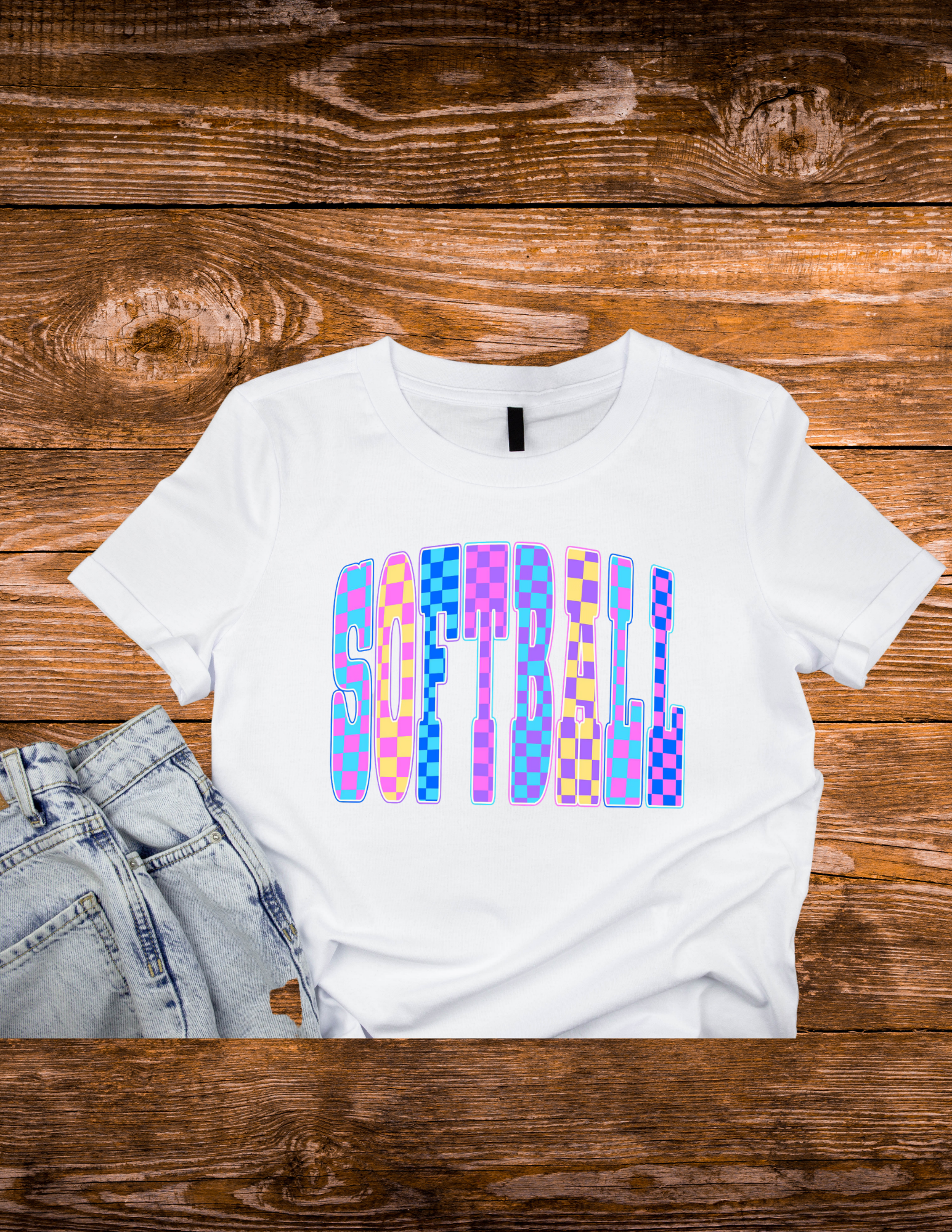 Sassy Sluggers Checkered softball T-shirt YOUTH