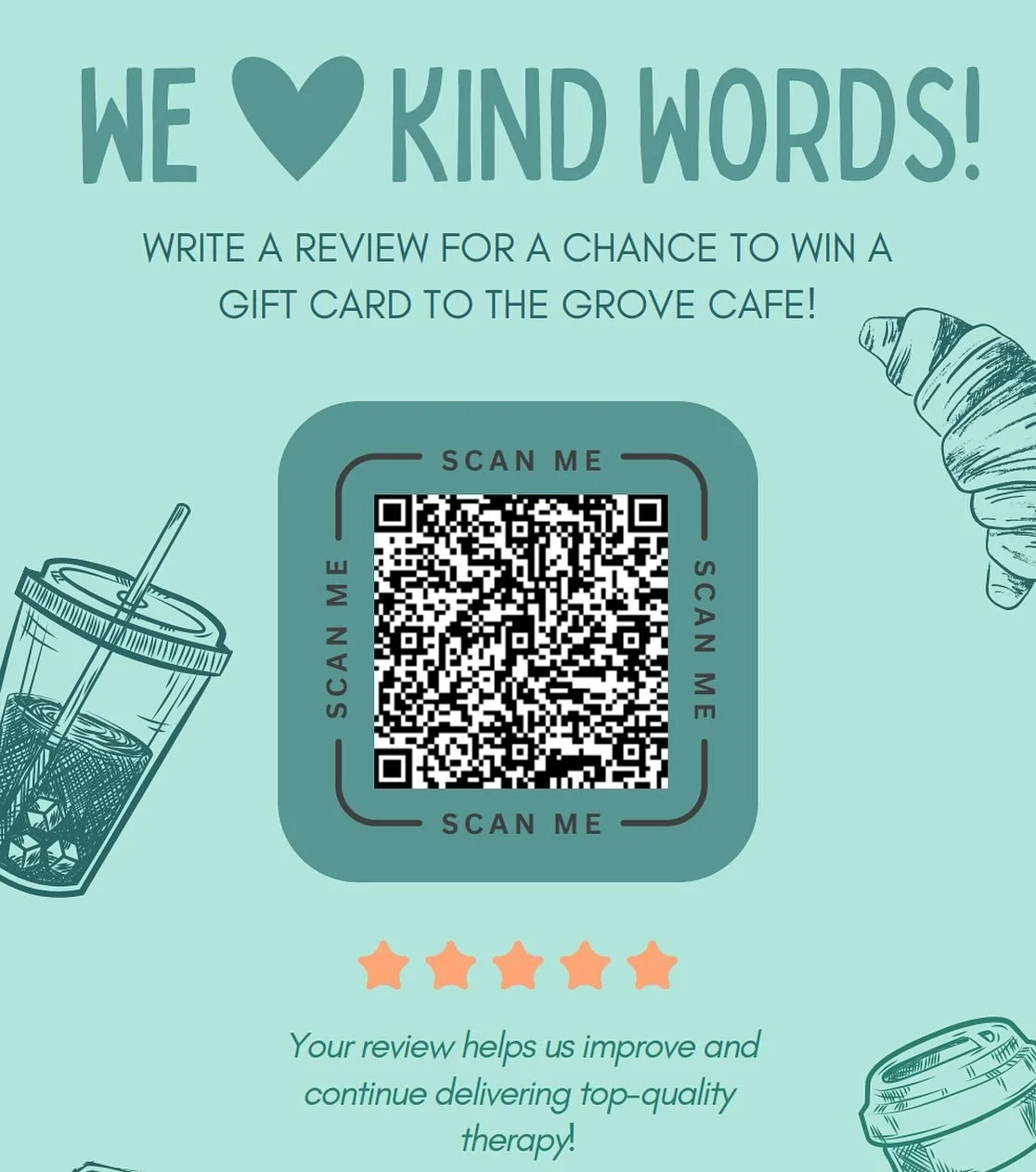 Spark Speech is treating one lucky reviewer to a gift card to The Grove Caf&eacute; &mdash; home of the best coffee and treats in Charlotte! ☕🍓🥐

Leave us a Google review for a chance to win! You&rsquo;ll be entered to enjoy goodies like Green Brot