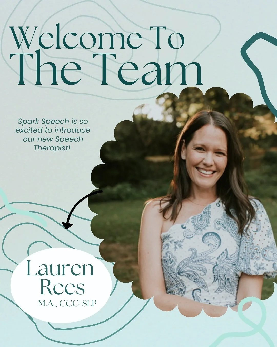 We added another shining ✨ to the Spark Speech Team! We can&rsquo;t wait for you to meet Mrs. Lauren! 

Lauren Rees earned her Master&rsquo;s degree in Communication Sciences and Disorders from the University of Central Florida in 2011. Since becomin