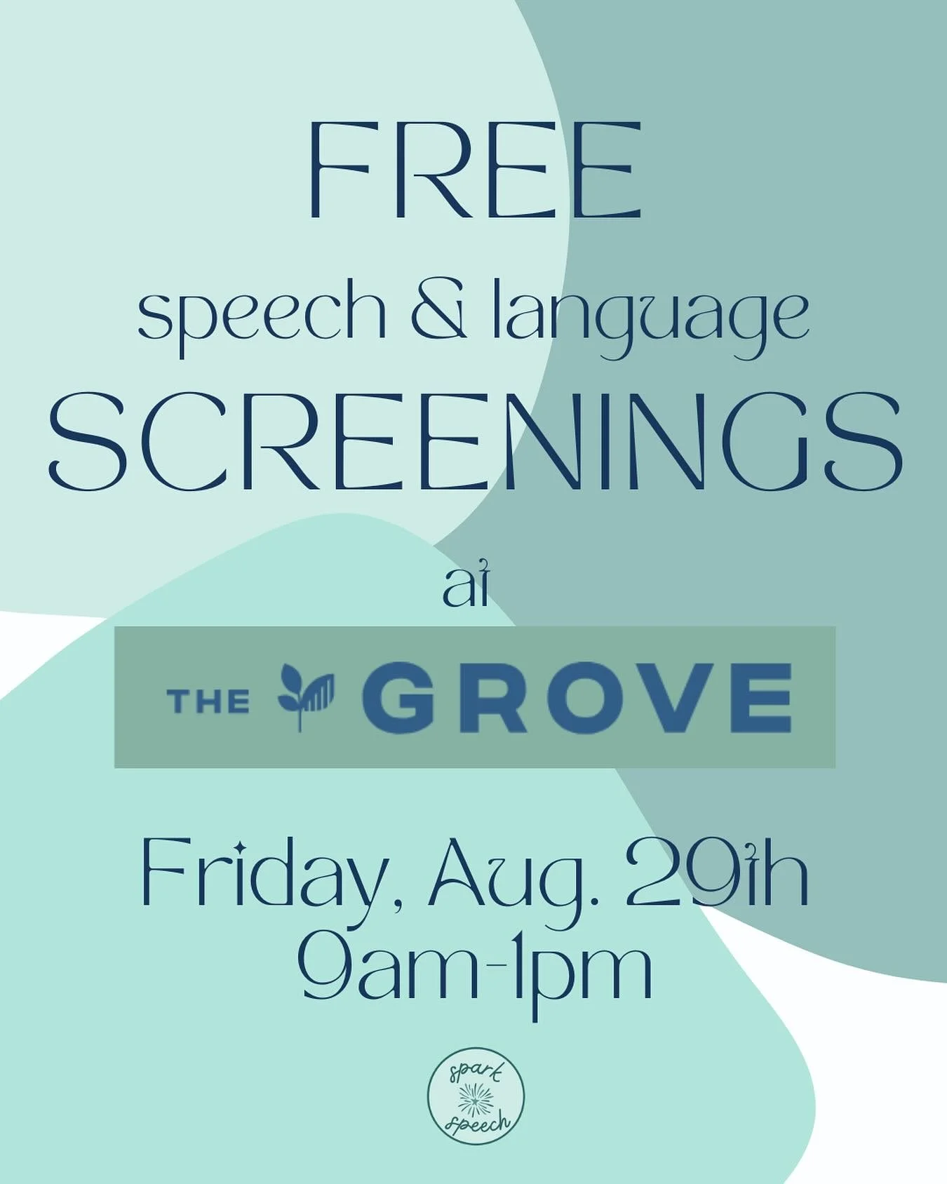 Get back-to-school ready with&nbsp;FREE Speech &amp; Language Screenings at The Grove on&nbsp;August 29th from&nbsp;9:00 AM to 1:00 PM.

Whether you have specific concerns about your child&rsquo;s communication skills or just want a general check-up 