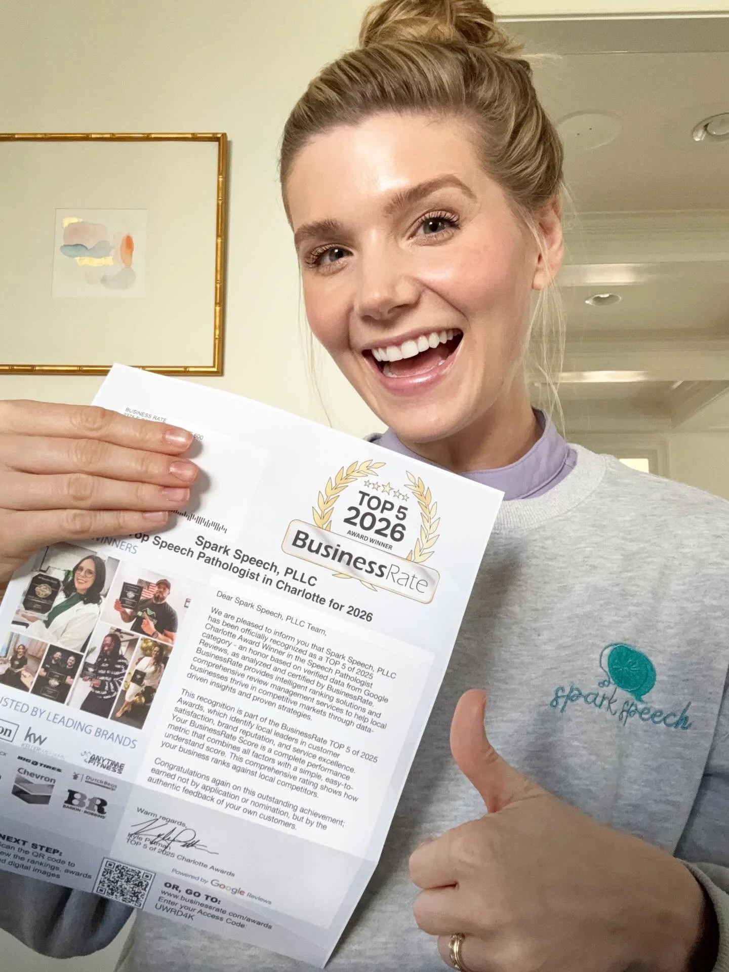 We are so excited to announce that @sparkspeechnc was ranked among Charlotte&rsquo;s Top 5 Speech Therapy Companies by BusinessRate! 🎉
BusinessRate goes beyond simple reviews&mdash;it evaluates reputation strength, growth potential, and overall comp