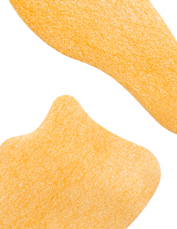 Ultra-thin collagen mask pieces designed to melt into the skin for intensive hydration.