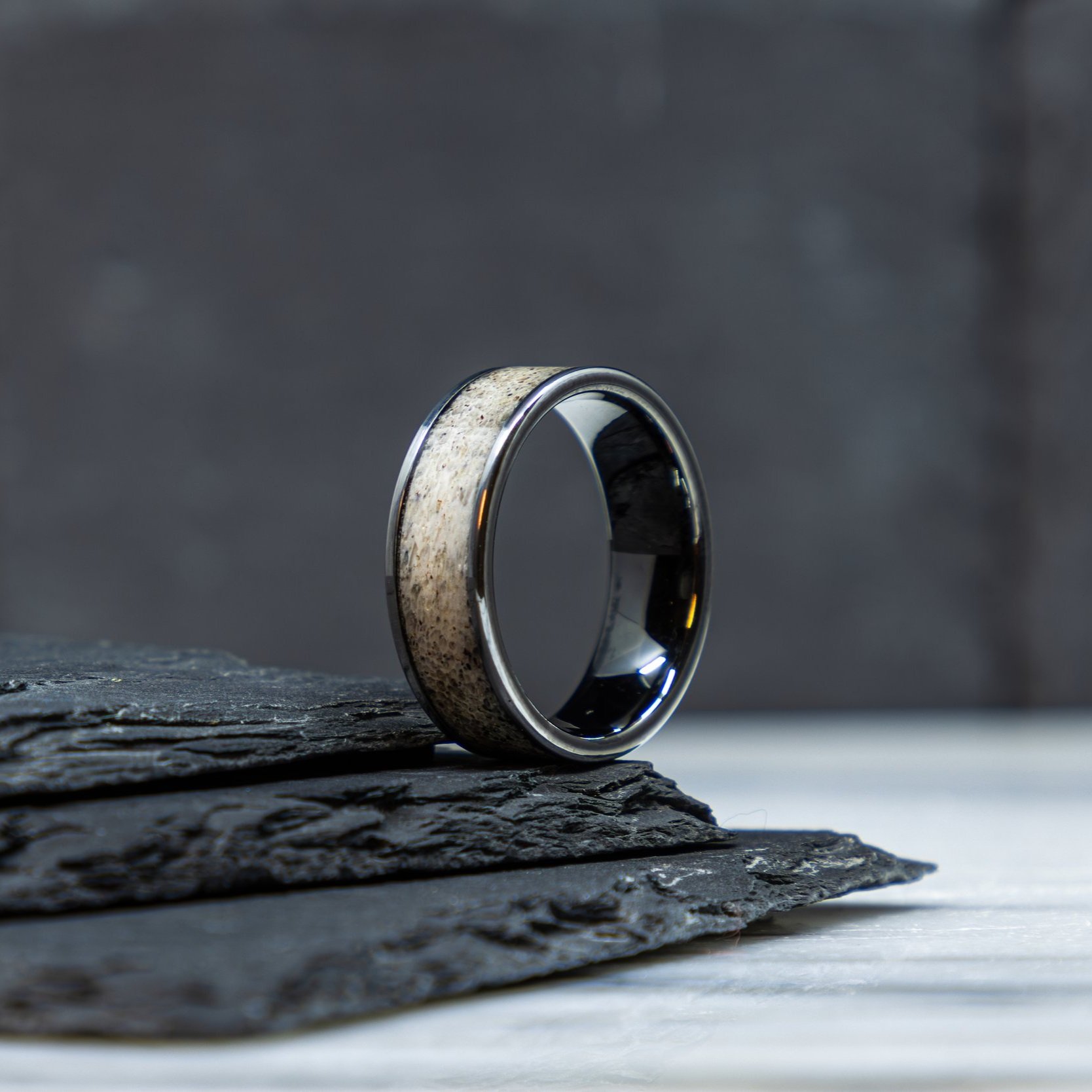 Custom rings Men's jewelry Handcrafted Unique design Personalized Native American Eco-friendly Wooden rings Antler rings Wedding Rings