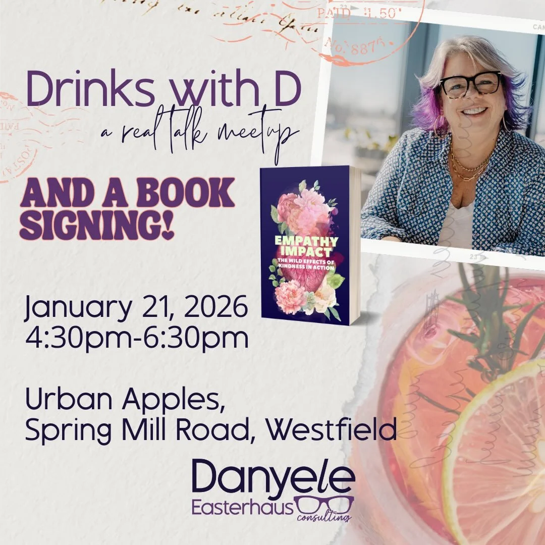 Drinks with D is back in 2026 🍎

📍 Urban Apples, Spring Mill Rd, Westfield
🗓 January 21, 2026
⏰ 4:30&ndash;6:30 p.m. | come and go

Buy your own food and drinks.
The chatting and fun are free.

Michelle Merritt and I will be there celebrating our 