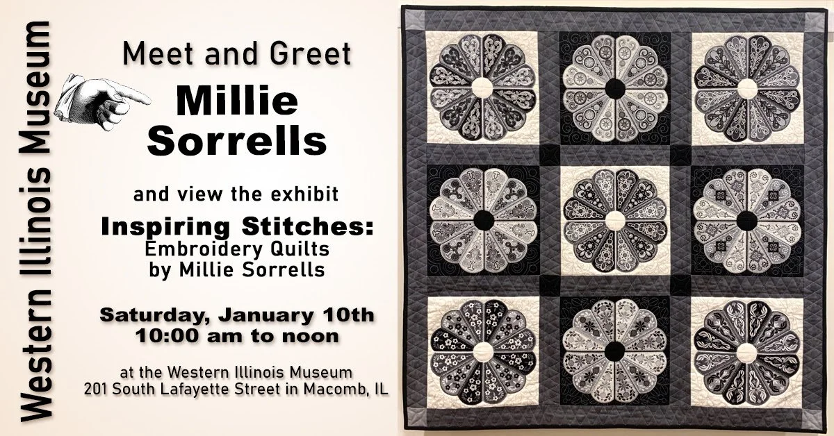 Western Illinois Museum to Host a Meet and Greet for Quilter Millie Sorrells to Celebrate the Exhibit Inspiring Stitches