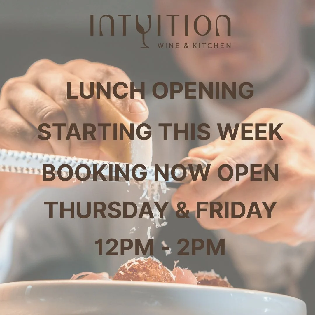 ✨ Big news fam ✨
Lunch vibes are coming to Intuition Wine &amp; Kitchen 🥂
Starting Sept 11, we&rsquo;re opening our doors every Thursday + Friday for long, lazy midday feasts 🍴

👉 &Agrave; la carte goodness
👉 2 courses $49 | 3 courses $65
👉 BYO 
