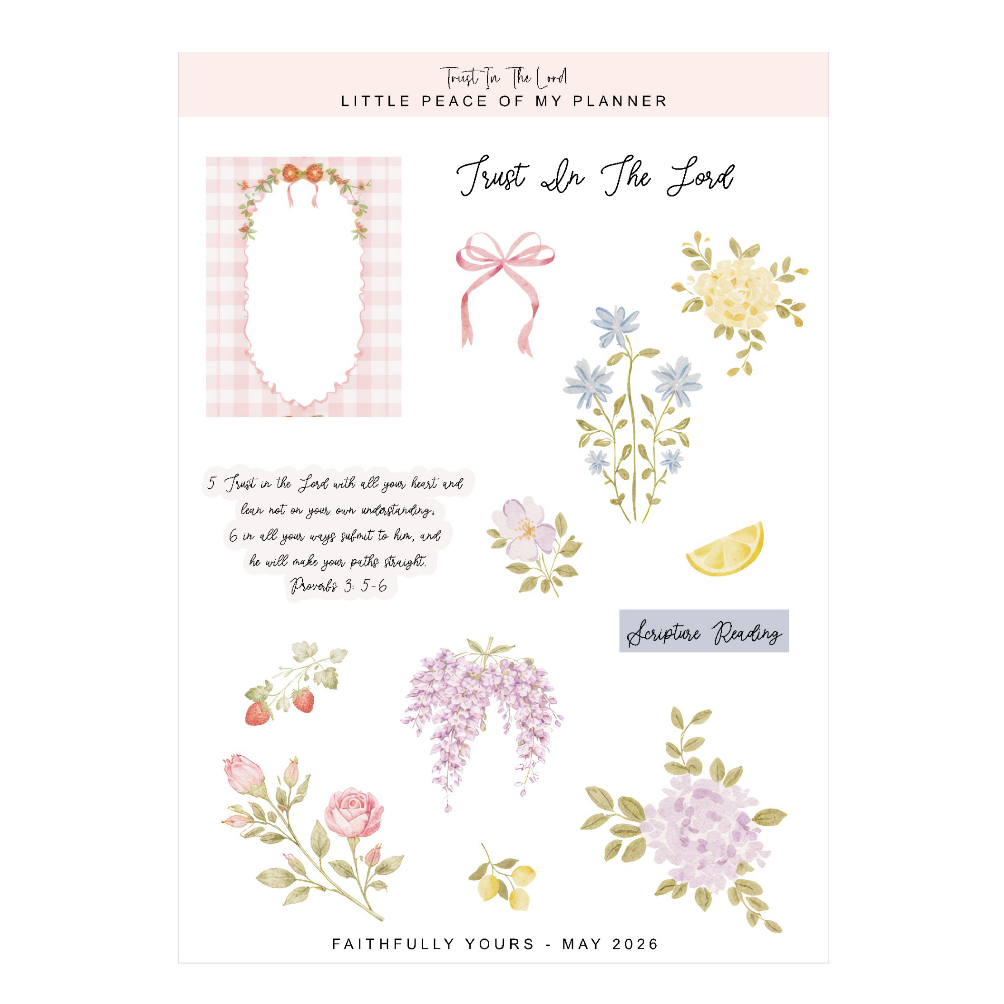 Trust in the Lord Sticker Sheet 