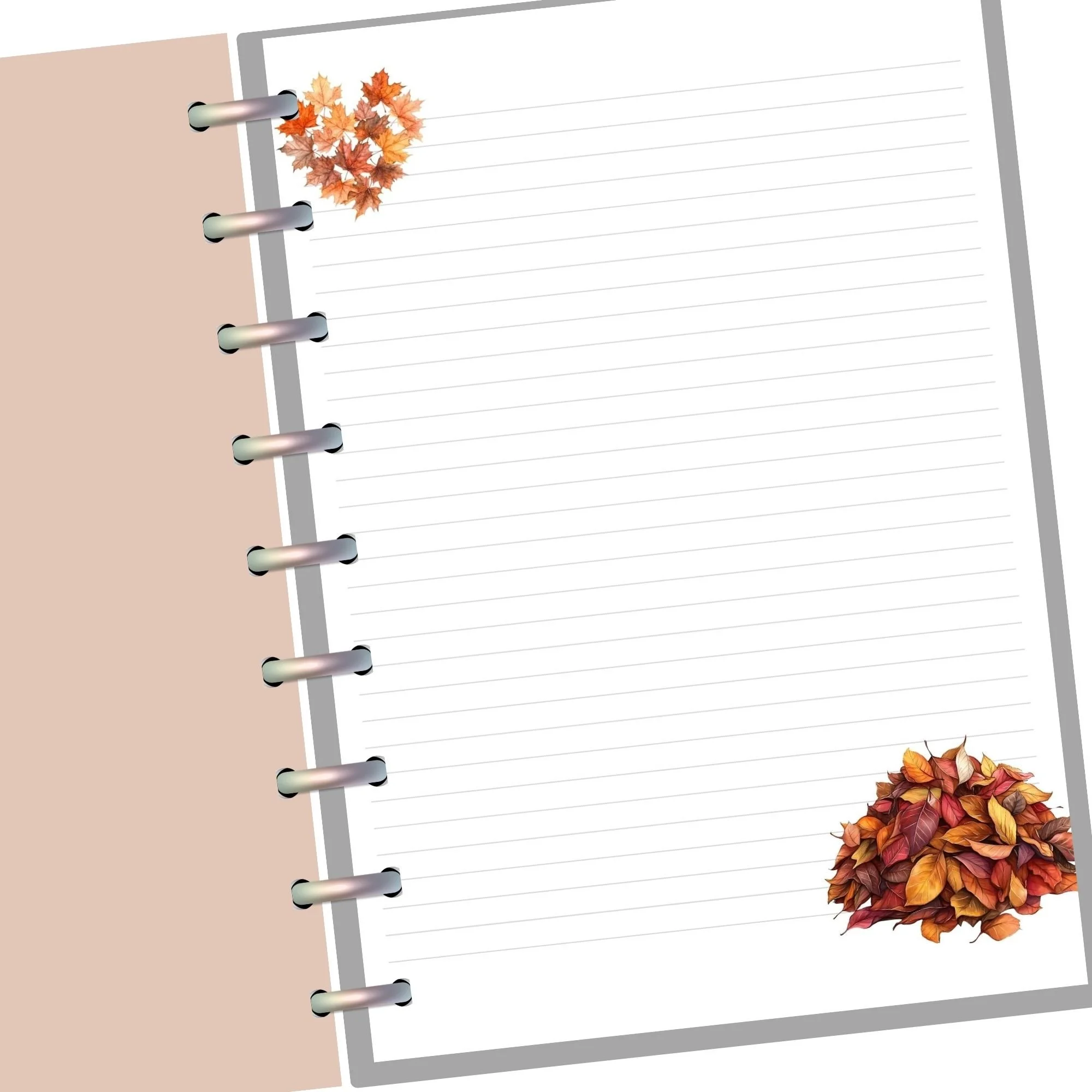 Autumn Cozy Reading Lined Paper | Happy Planner Sized Filler Paper