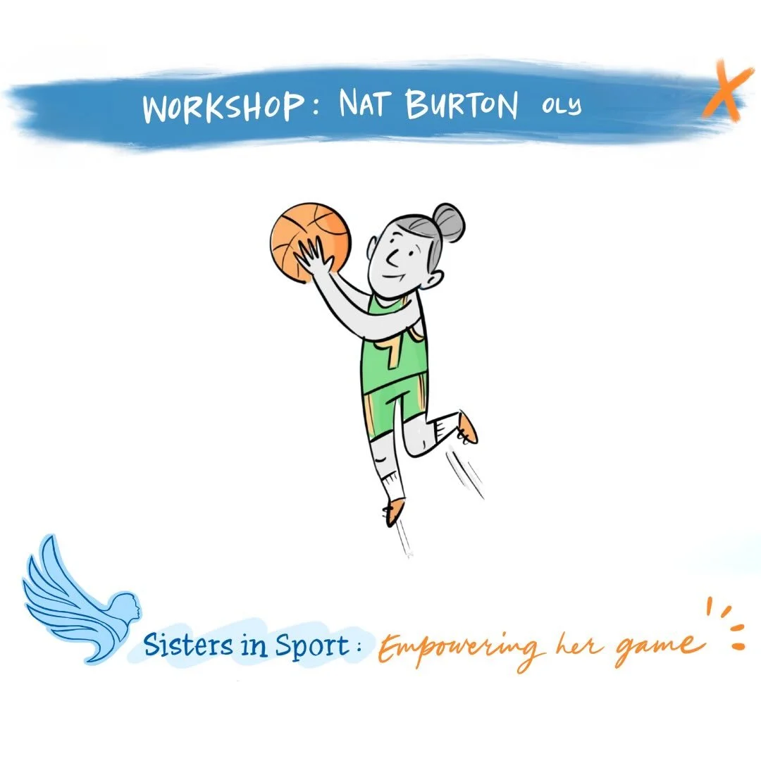 LIVE SKETCH SERIES // Our Sisters in Sport 2025 &ldquo;Make Your Mark&rdquo; Student Leadership Day kicked off with an incredible workshop led by Nat Burton, former Australian Opals player and Olympian.
Nat shared her insights on building resilience 