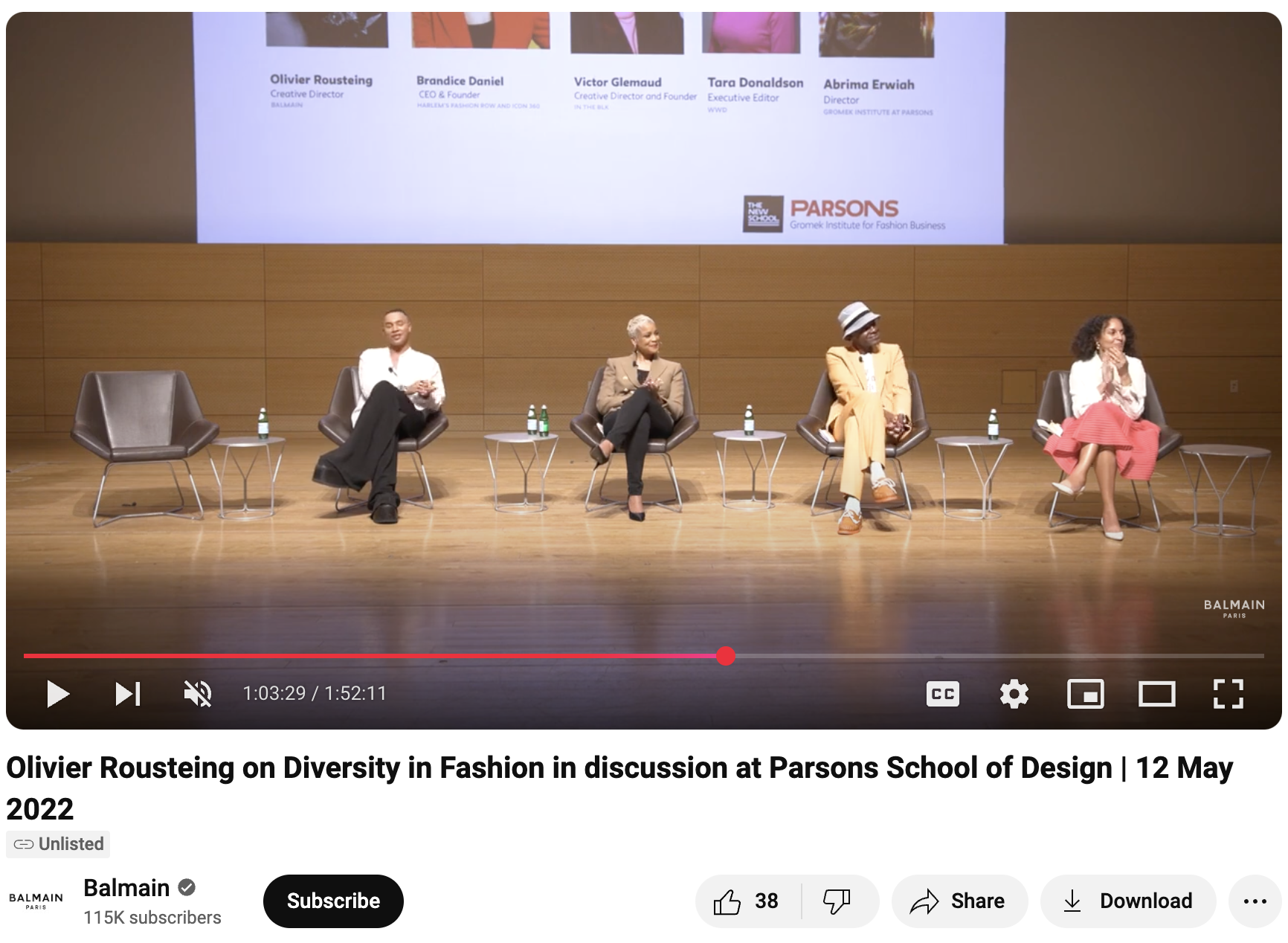 Olivier Rousteing on Diversity in Fashion in discussion at Parsons School of Design | 12 May 2022