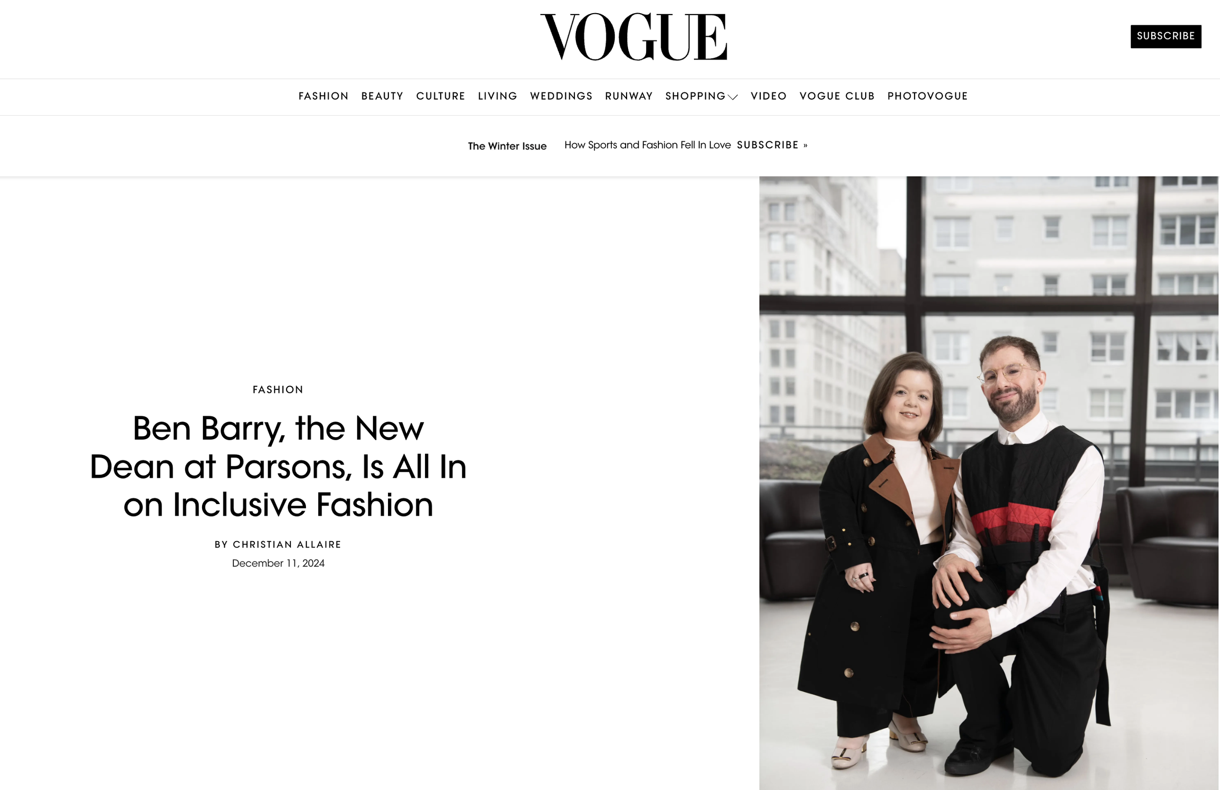 VOGUE Ben Barry, the New Dean at Parsons, Is All In on Inclusive Fashion