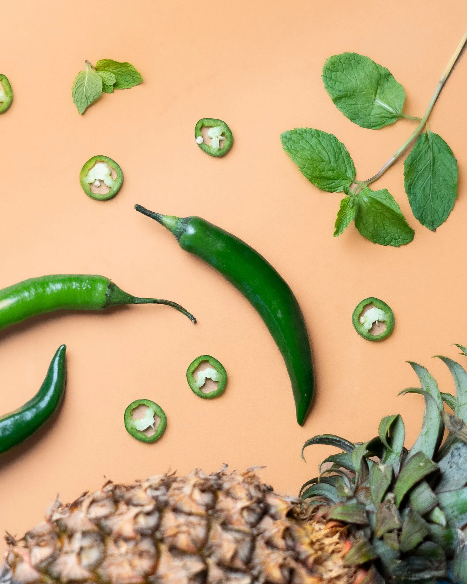 Unexpected Combinations, Brought Together on a Plate

Green chilli and mint awaken the palate in unexpected ways, revealed first in their raw beauty, then transformed into dessert. Familiar yet surprising, it&rsquo;s a sweet finale with a spirited tw
