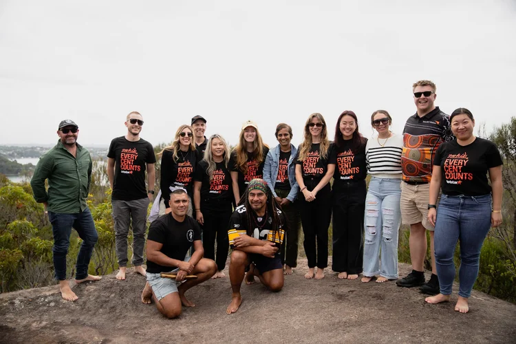 Natcha Cultural Tours group standing together on Country after an Aboriginal walking tour.