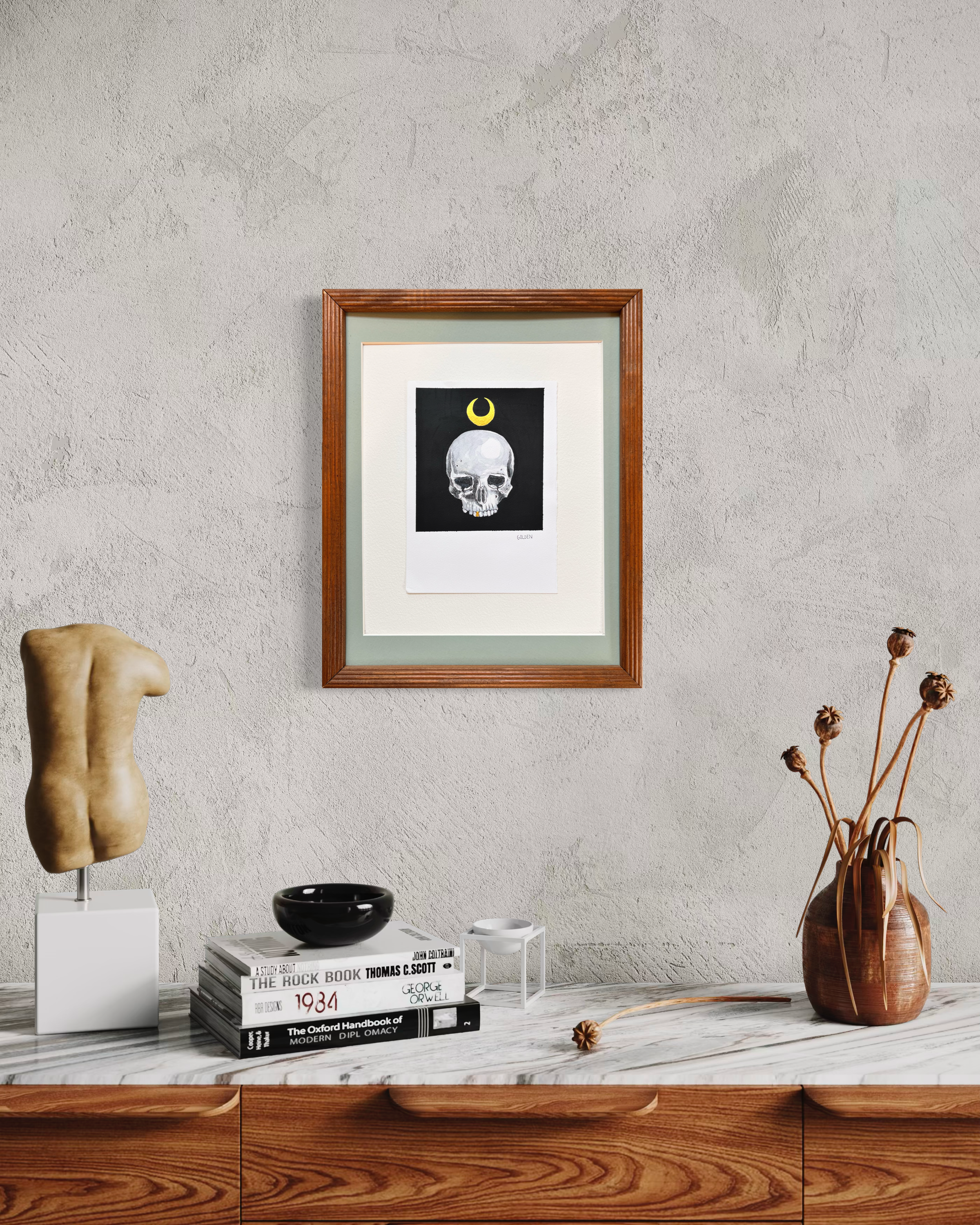 Golden Tooth. Mixed media - Watercolor&Acrylics 14x11in