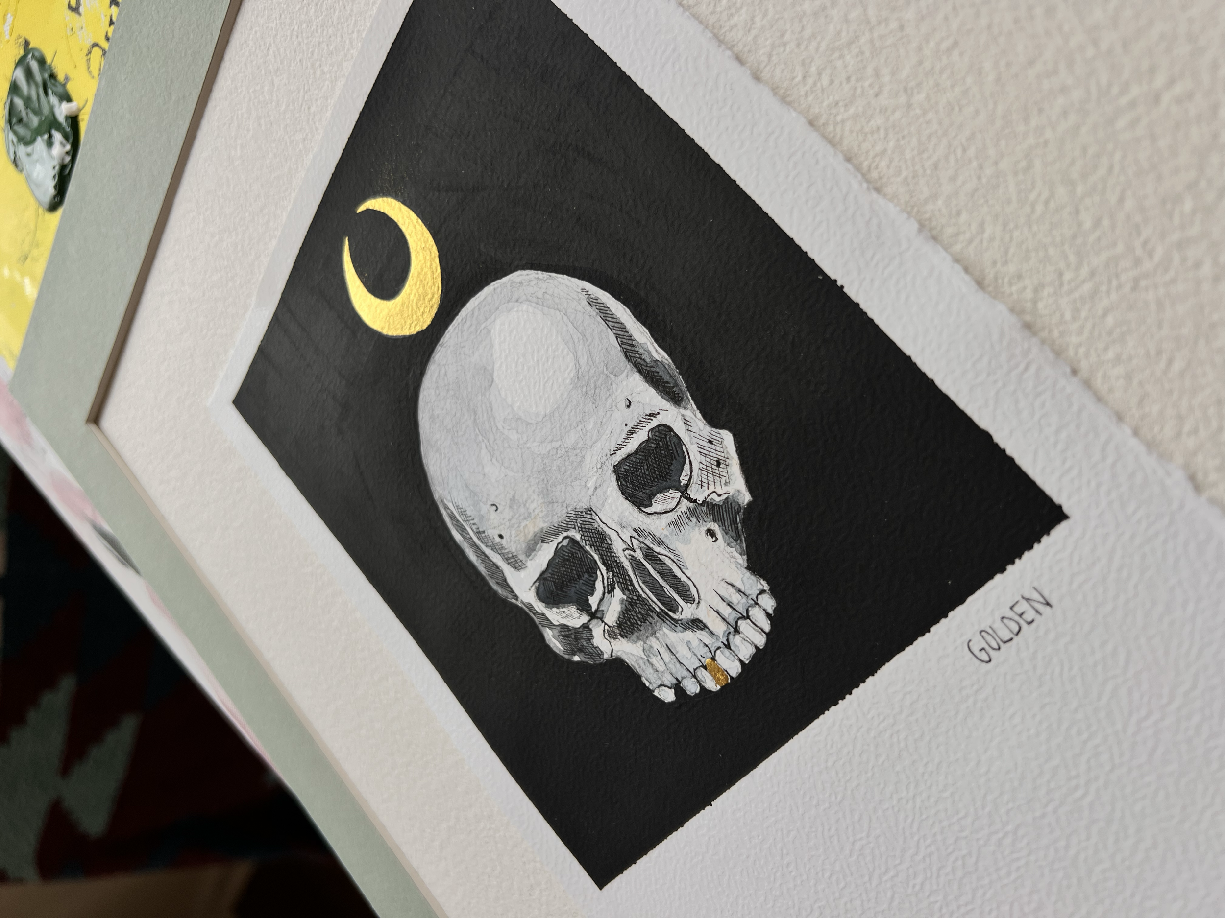 Golden Tooth. Mixed media - Watercolor&Acrylics 14x11in