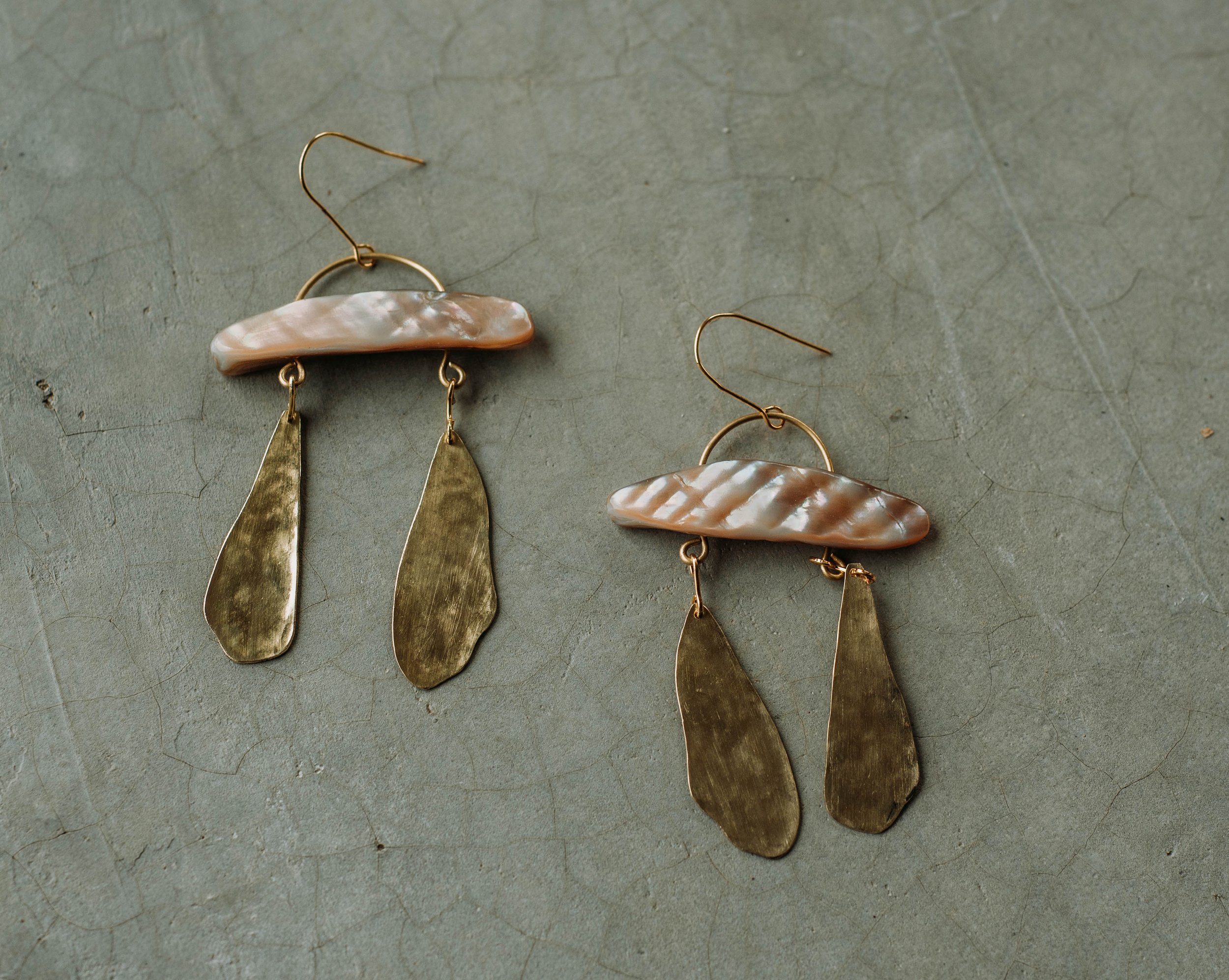 handmade earring cloud brass artisan craft