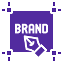 Purple background with a hand clicking on a smartphone icon, representing branding or app interaction.