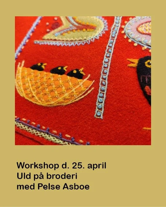 Uld p&aring; uld

Det er vidunderligt at brodere p&aring; uldstof!

N&aring;len l&oslash;ber s&aring; let, at det er lige f&oslash;r h&aelig;nderne smiler.

I denne workshop skal vi sy p&aring; uldstof med uldgarn og m&aring;ske endda g&aring; hele v